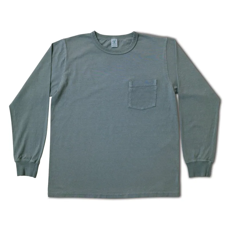 Pigment L/S Tee w/PKT / Stormy Sea sold by Velva Sheen