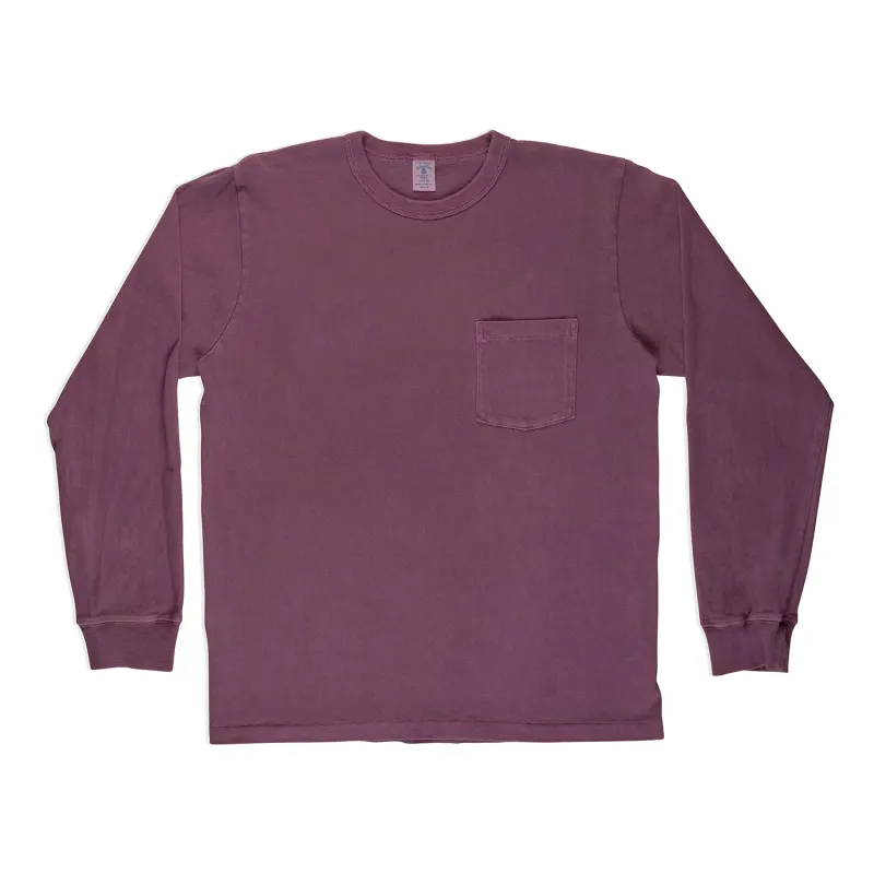 Pigment L/S Tee w/PKT / Plum sold by Velva Sheen