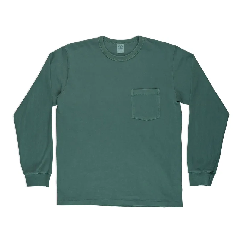 Pigment L/S Tee w/PKT / Foggy Green sold by Velva Sheen