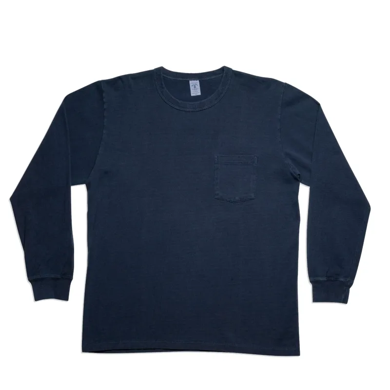 Pigment L/S Tee w/PKT / Navy made by Velva Sheen