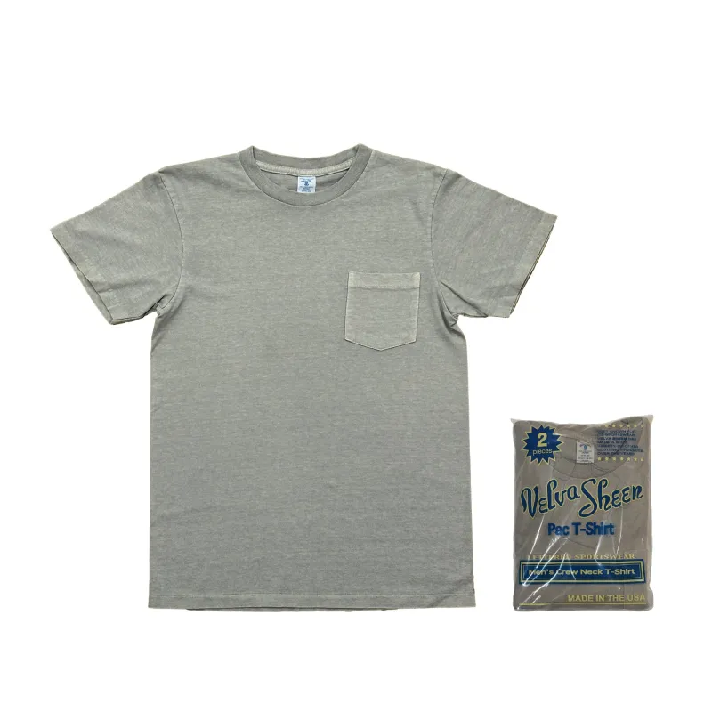 Pigment 2 Pac Short sleeve Crew neck Tee w/pocket / Grey_Grey made by Velva Sheen
