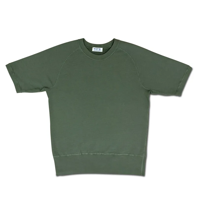 Freedom Crewneck Short Sleeve Sweat Shirt / Fatigue Green made by Velva Sheen