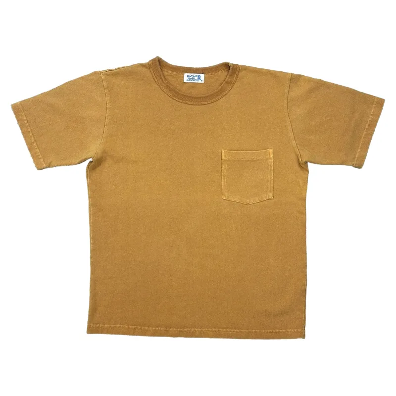 Heavy oz Pigment S/S Big C/N Tee w/Pkt / Gold made by Velva Sheen