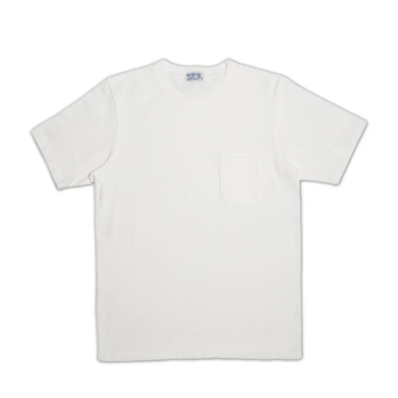 Heavy oz Pigment S/S C/N Tee w/Pkt / White made by Velva Sheen