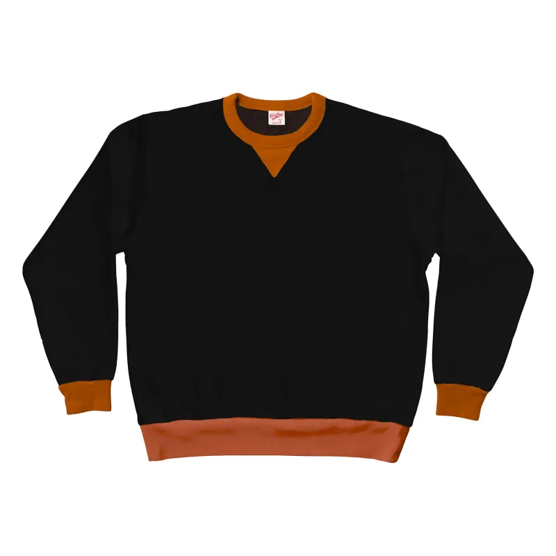 MIJ 50's Crewneck Sweatshirt / BLK/ORG made by Velva Sheen