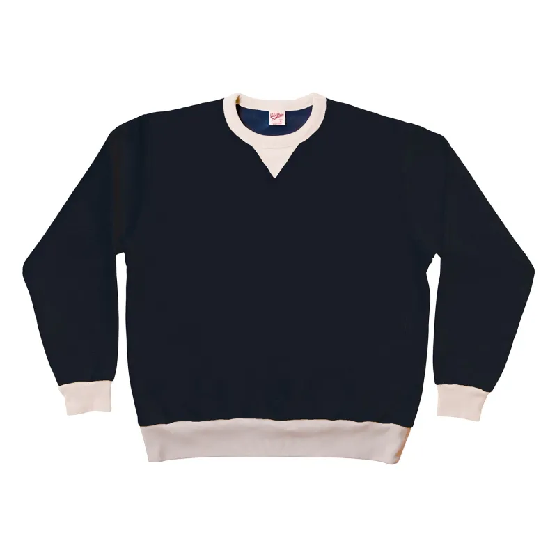 MIJ 50's Crewneck Sweatshirt / NVY/IVORY made by Velva Sheen