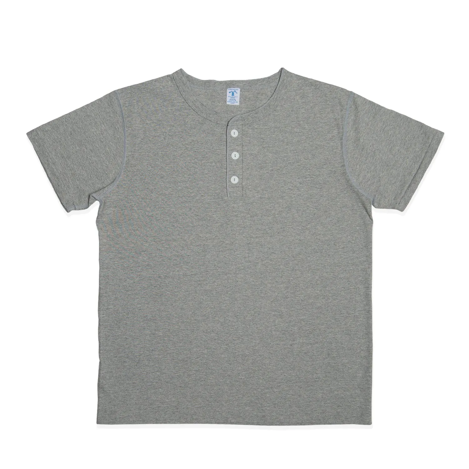 S/S Henley Tee / H.Grey sold by Velva Sheen