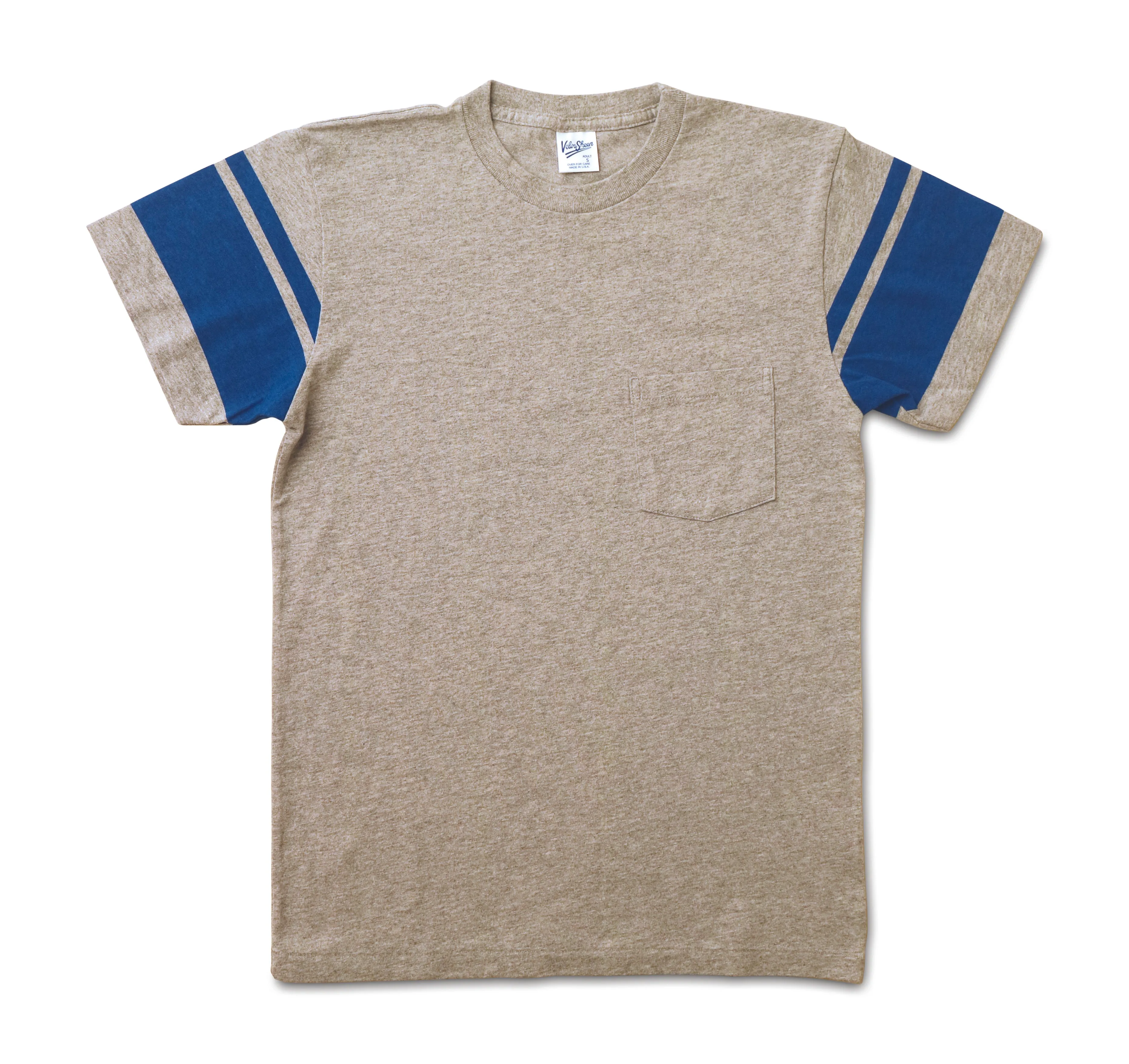 College Arm Stripe Tee / H.Grey/Blue sold by Velva Sheen