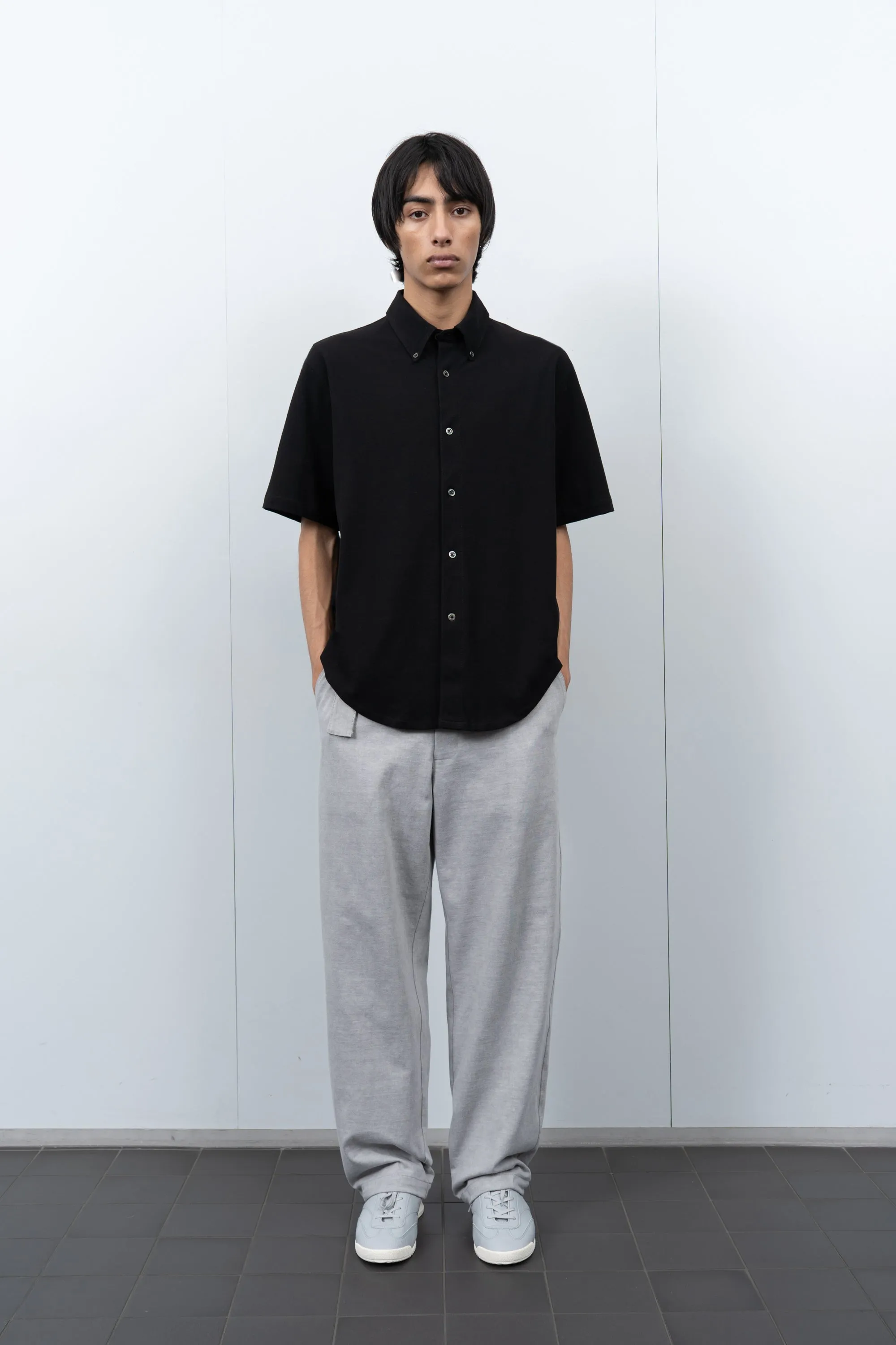 S/S PIQUE BUTTON DOWN - BLACK sold by Lady White Co. product image thumbnail 2