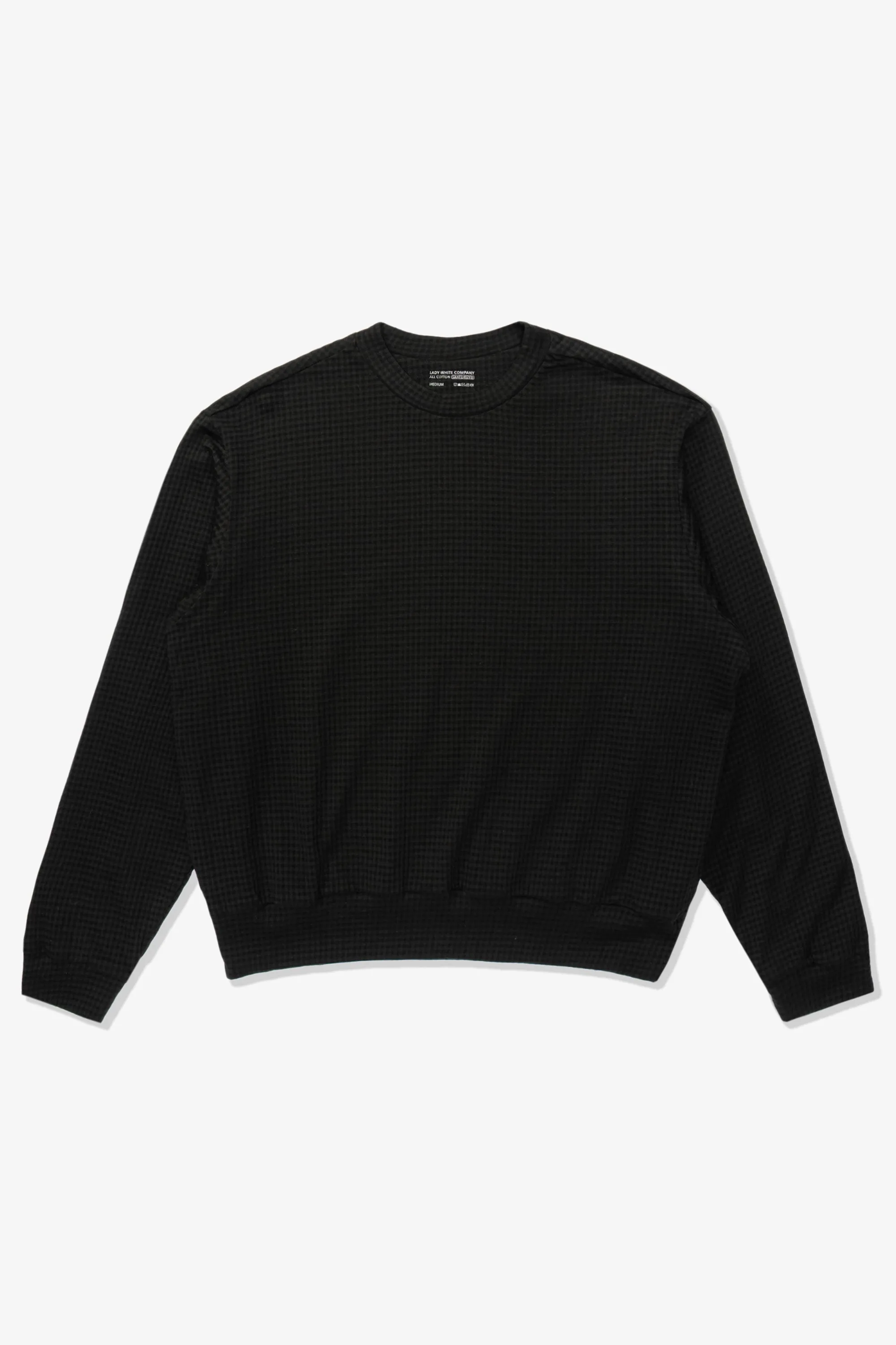 2-PLY GAUZE CREWNECK - BLACK sold by Lady White Co.