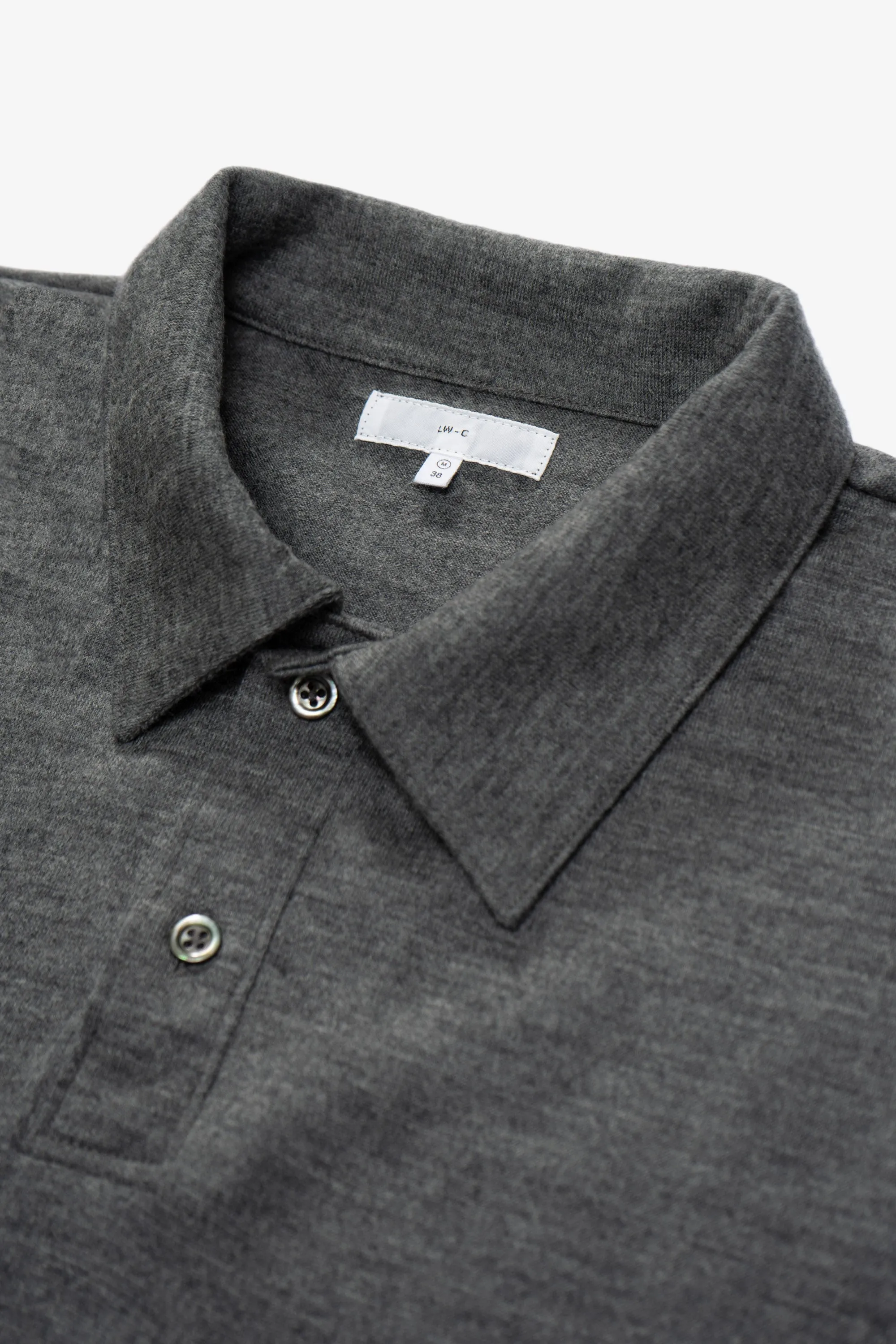 SUMMER WOOL POLO - GREY MELANGE sold by Lady White Co. product image thumbnail 4