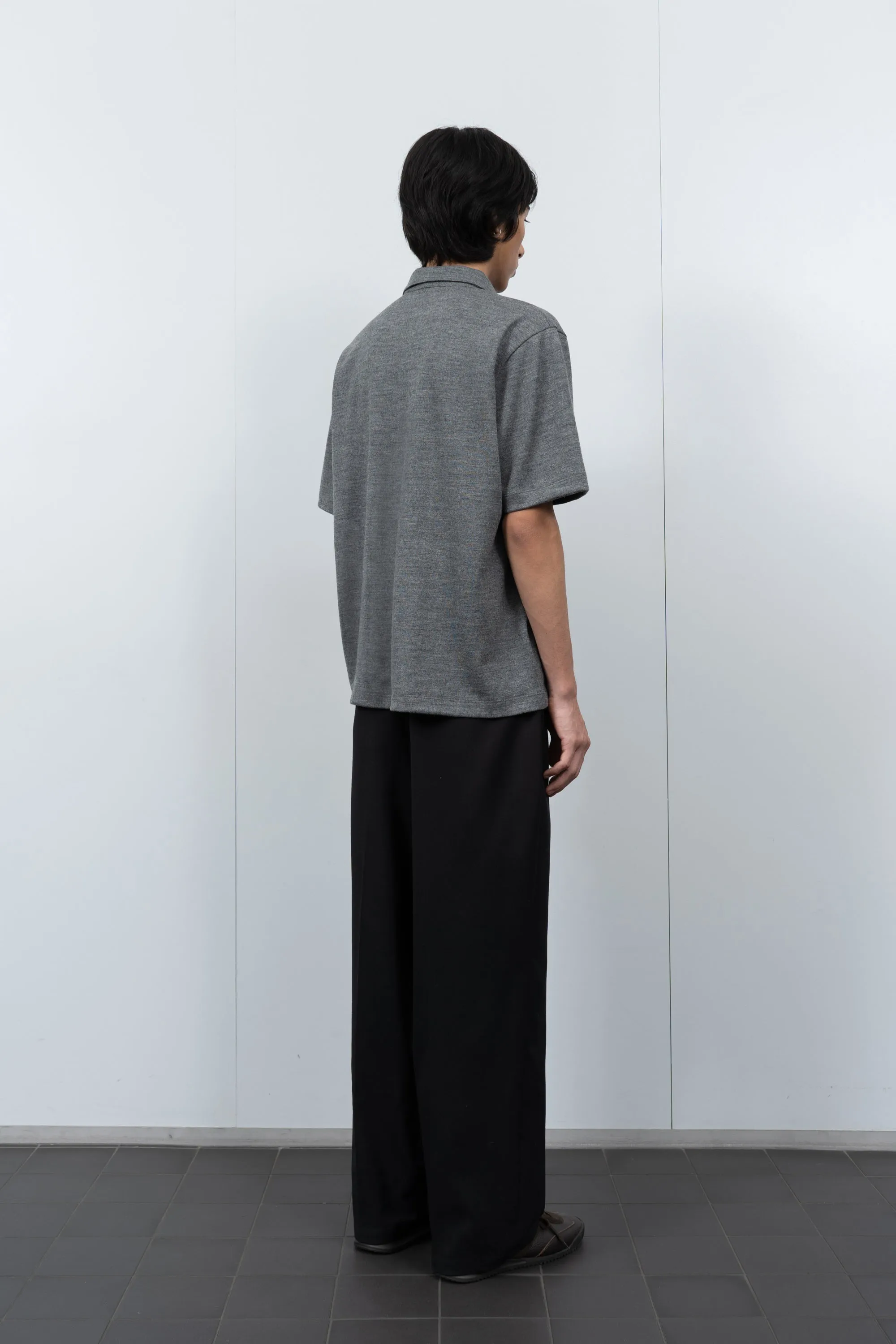 SUMMER WOOL POLO - GREY MELANGE sold by Lady White Co. product image thumbnail 3