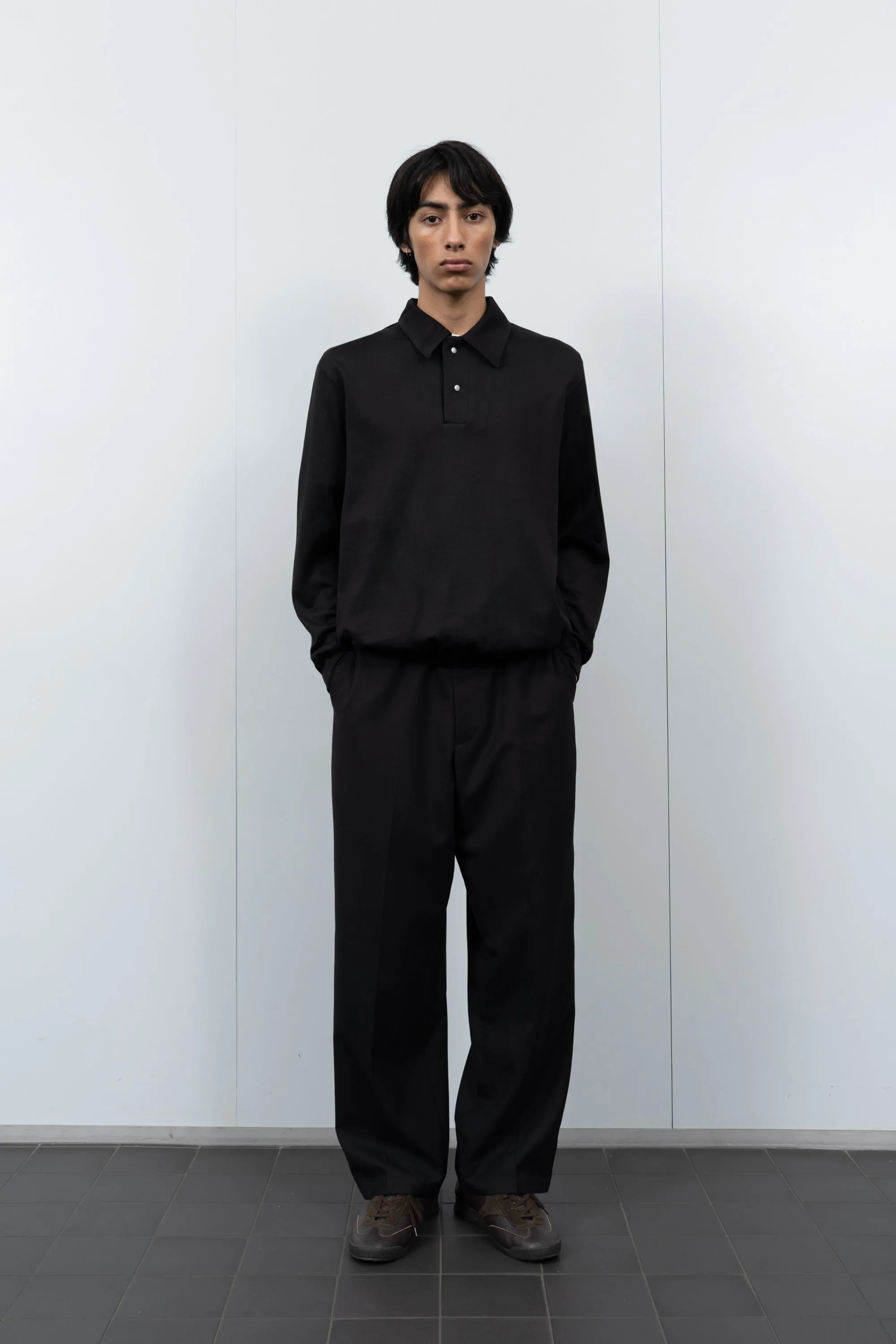 L/S RICHMOND POLO - BLACK sold by Lady White Co. product image thumbnail 2