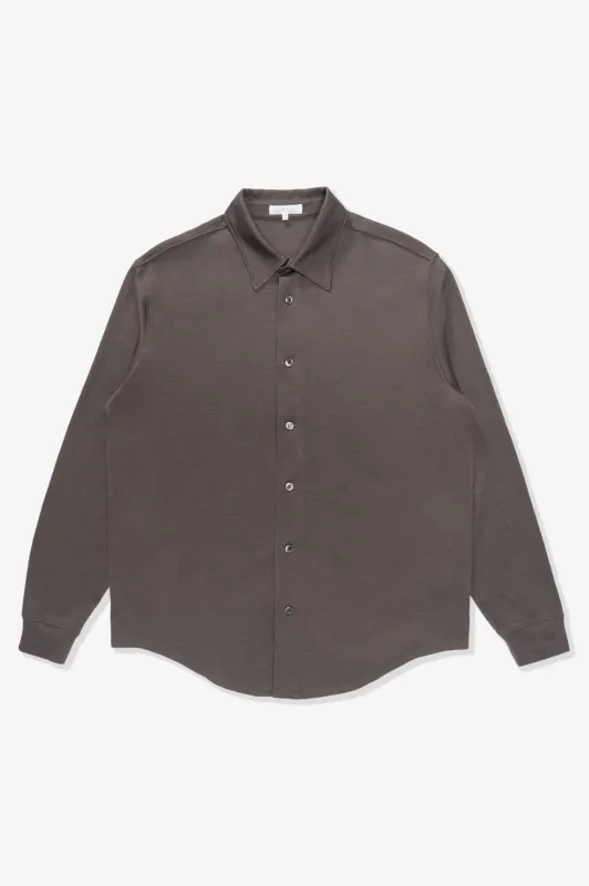 L/S JERSEY BUTTON DOWN - GREY OLIVE sold by Lady White Co.