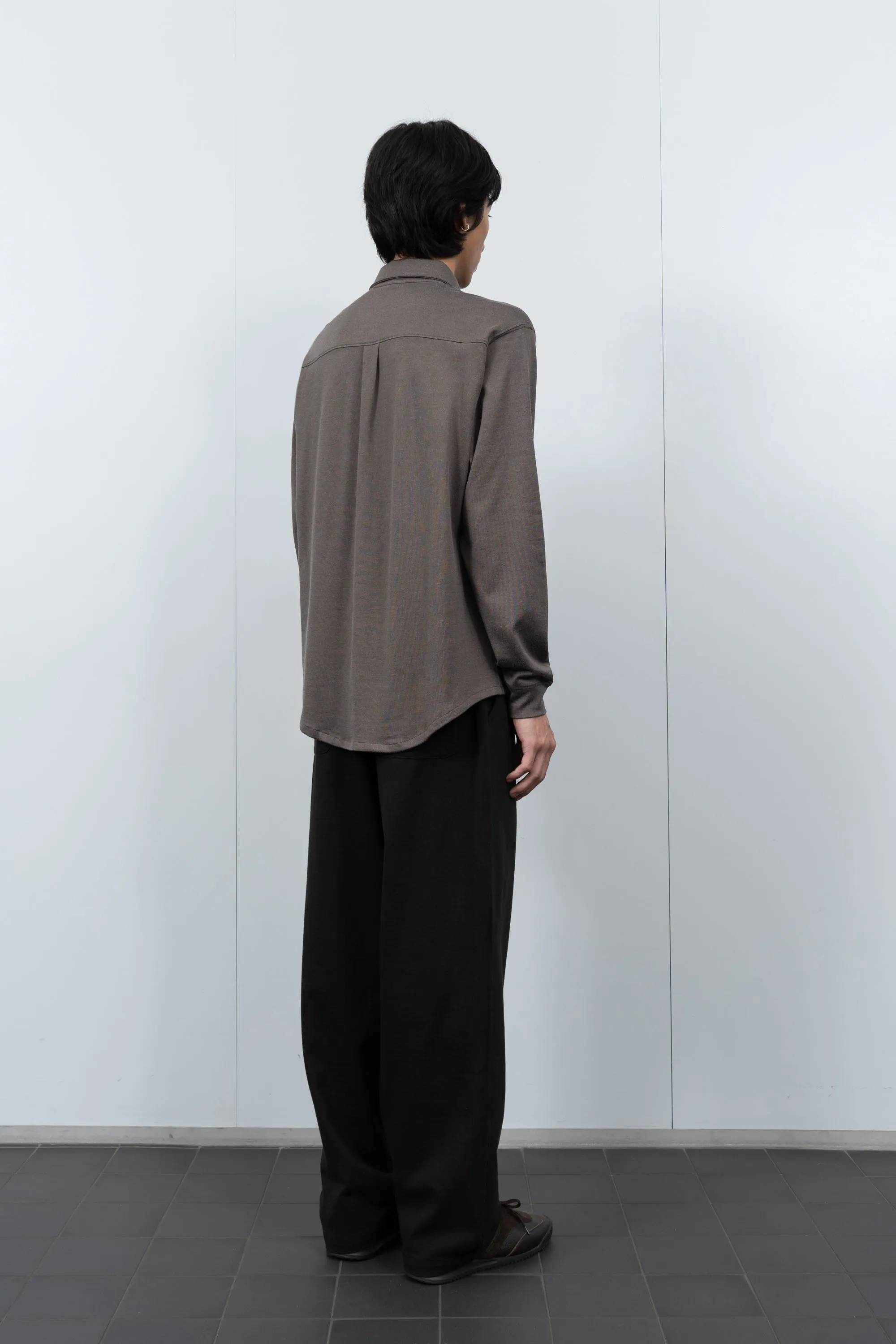 L/S JERSEY BUTTON DOWN - GREY OLIVE sold by Lady White Co. product image thumbnail 3