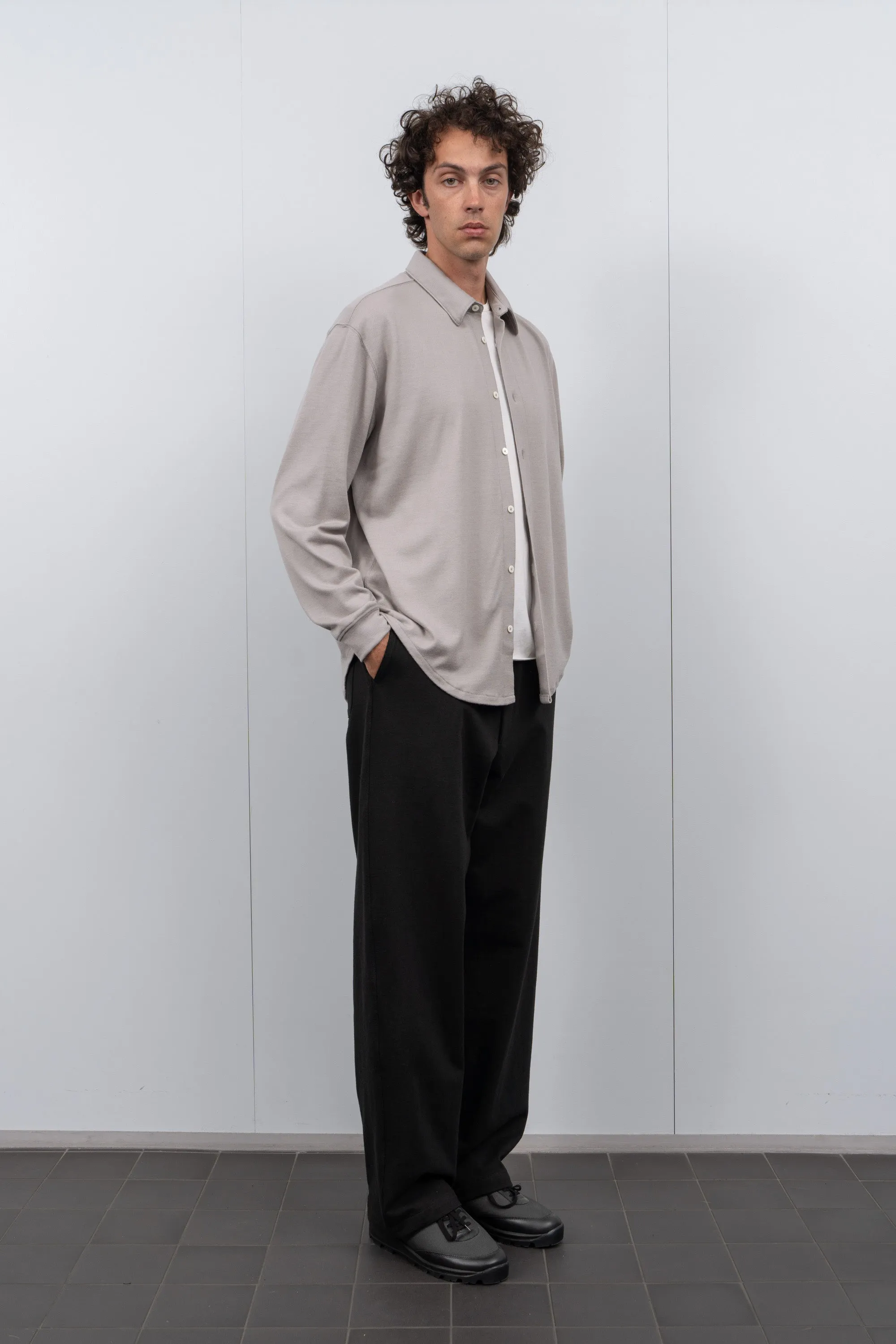 WOOL BUTTON UP - SILVER sold by Lady White Co. product image thumbnail 3