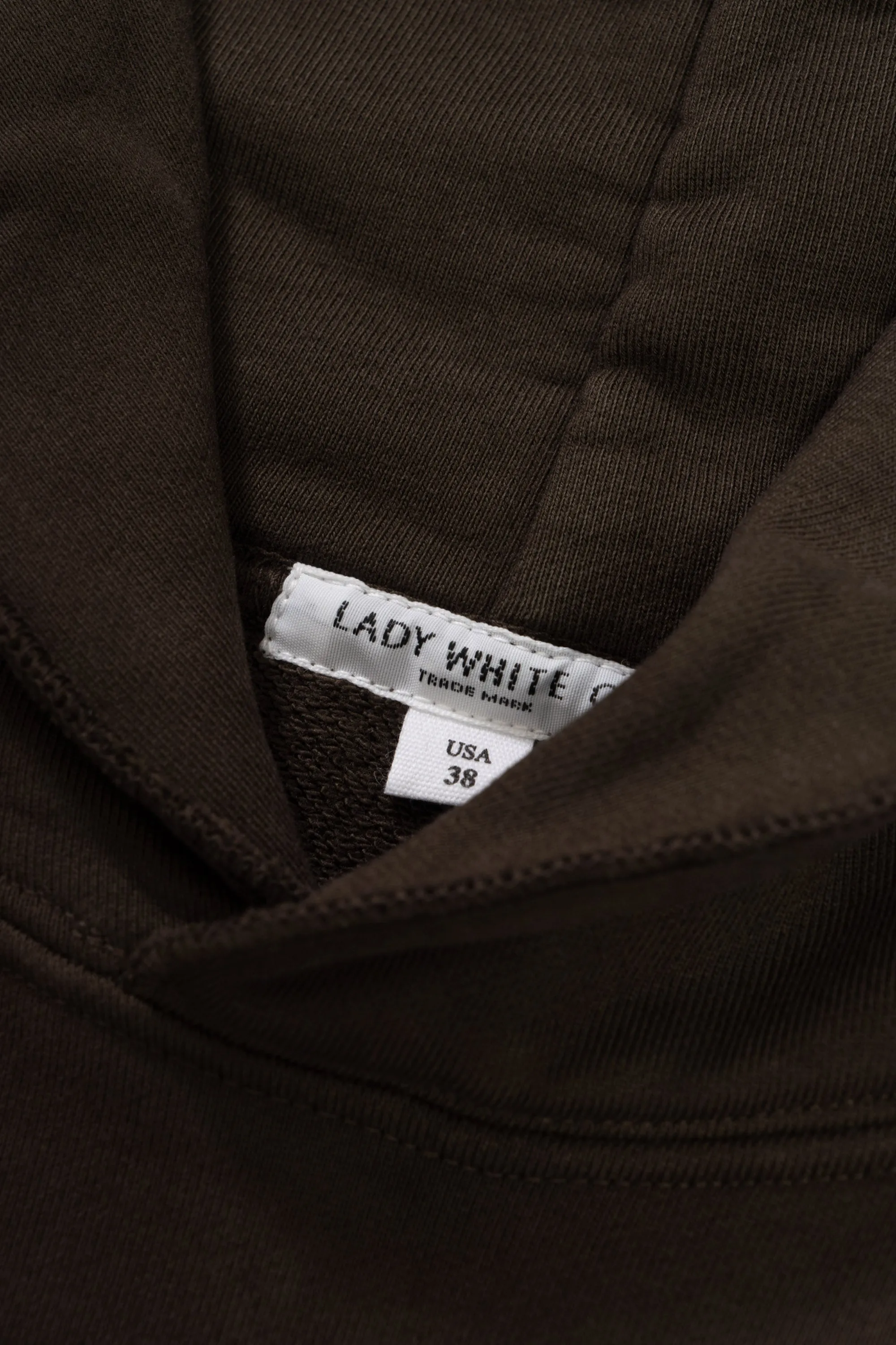 SUPER WEIGHTED HOODIE - BLACK OLIVE sold by Lady White Co. product image thumbnail 4