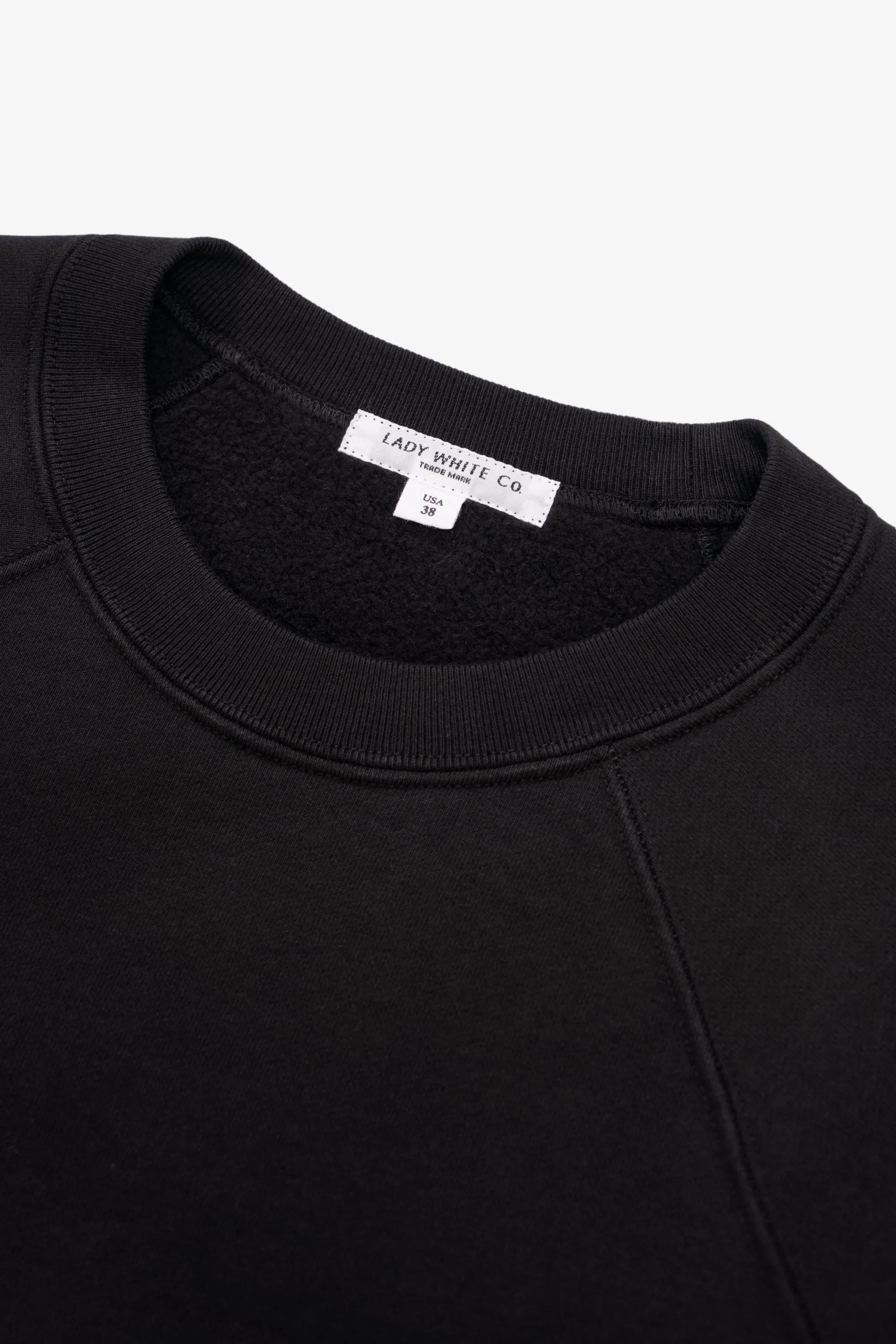 HEAVY GUSSET CREWNECK - BLACK sold by Lady White Co. product image thumbnail 4