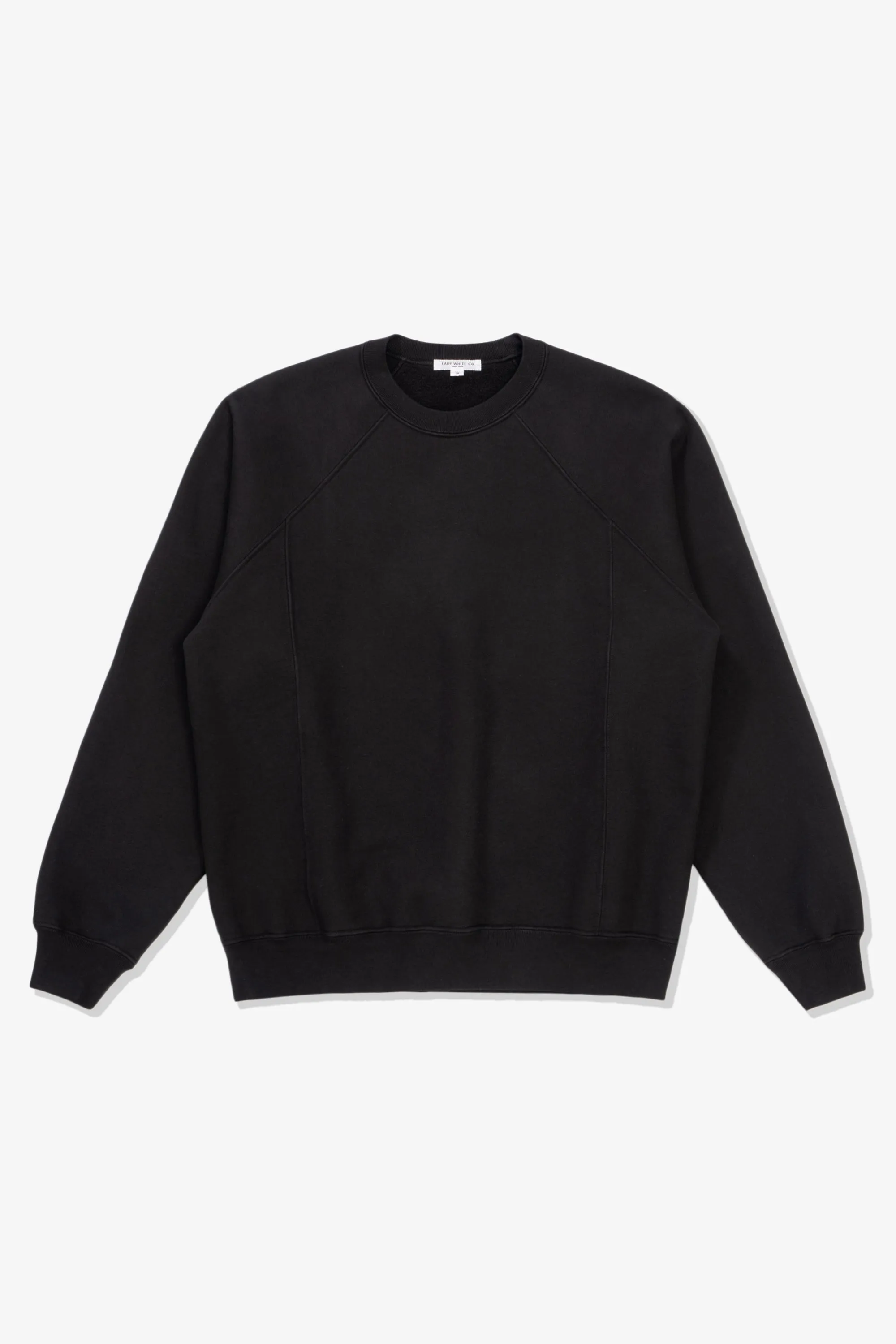 HEAVY GUSSET CREWNECK - BLACK sold by Lady White Co.