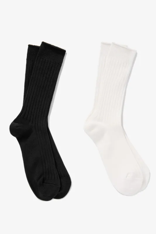 LW - C SOCK 2-PACK - BLACK & WHITE sold by Lady White Co.