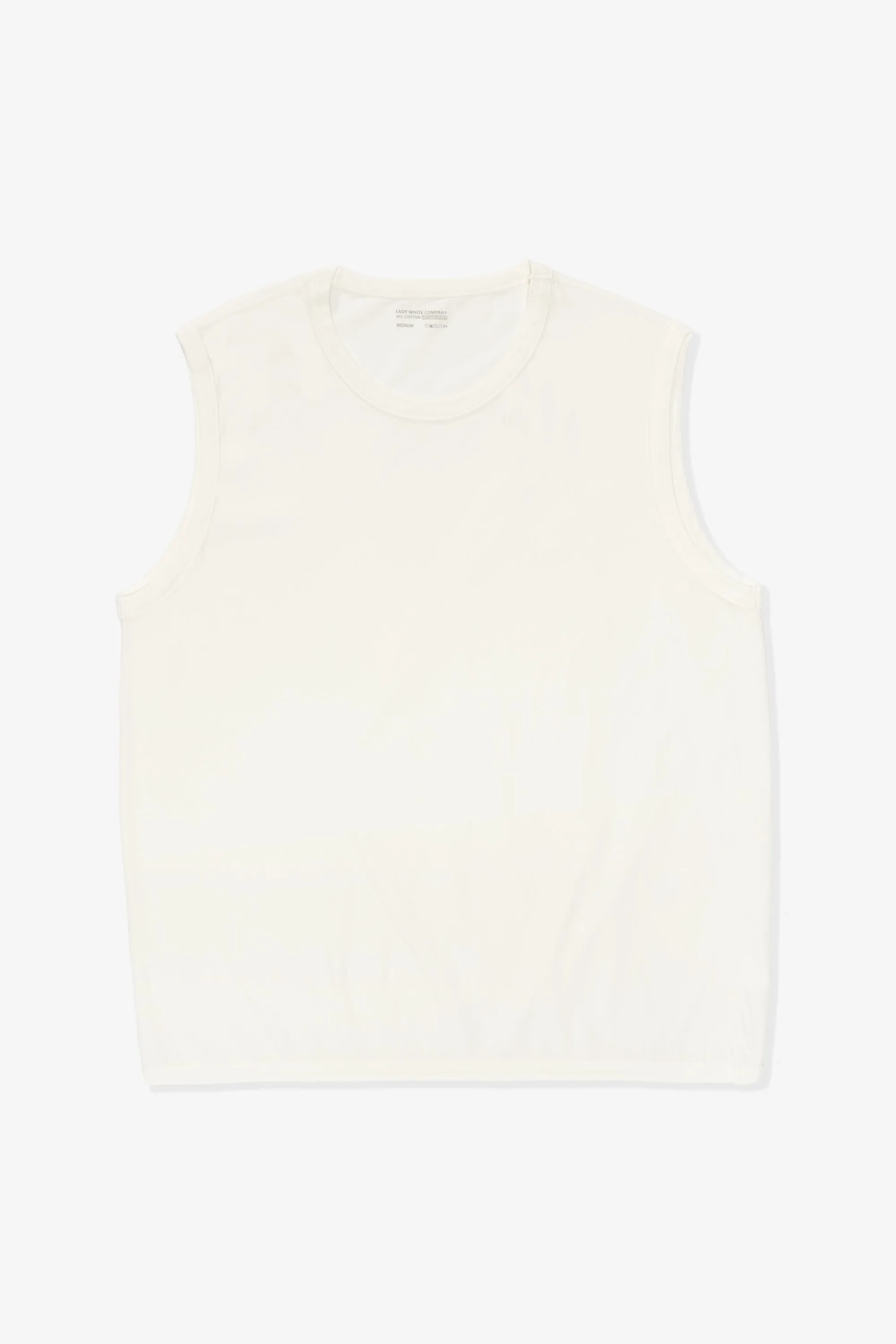 SLEEVELESS T-SHIRT - WHITE sold by Lady White Co.