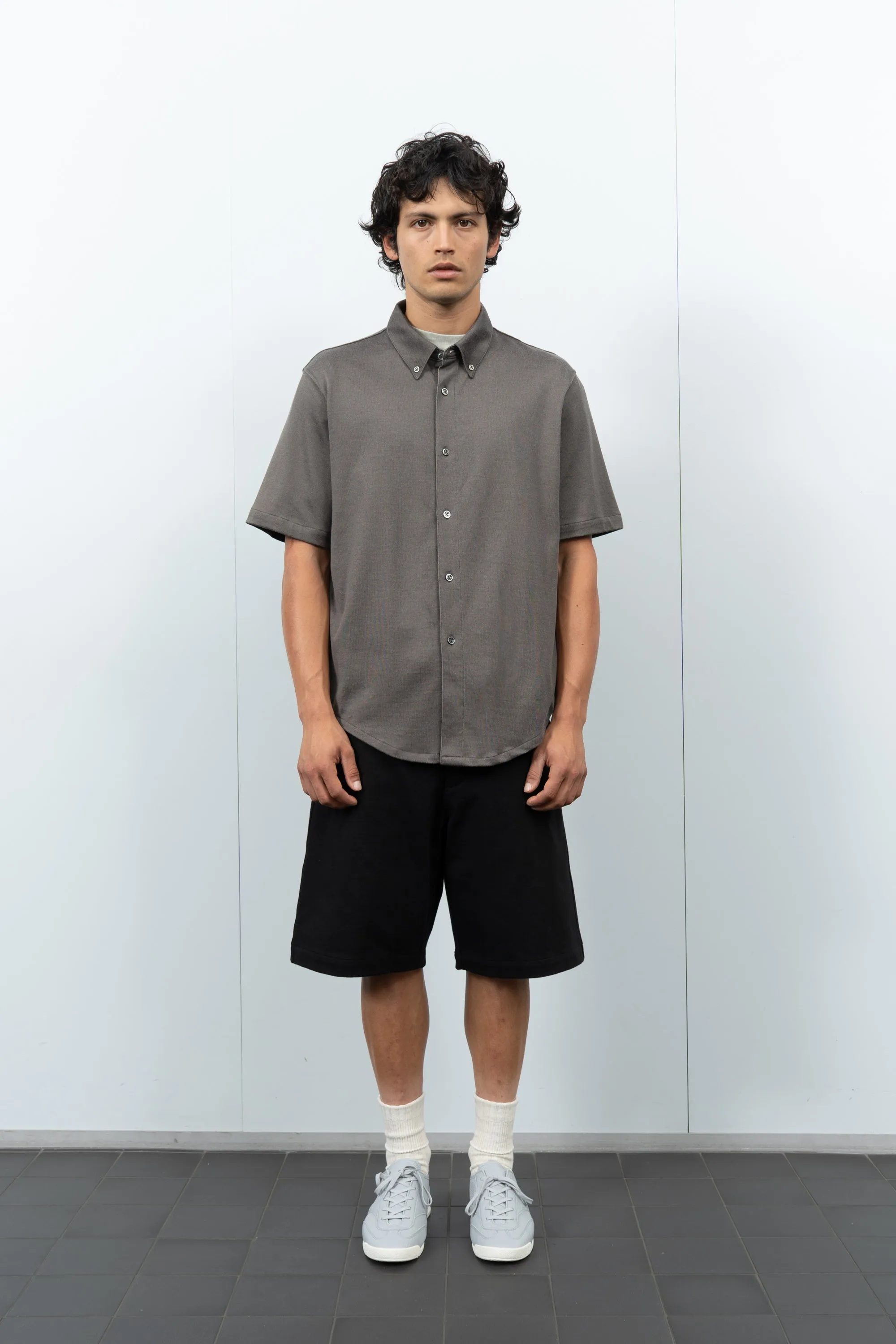 S/S CR BUTTON DOWN - GREY OLIVE sold by Lady White Co. product image thumbnail 2