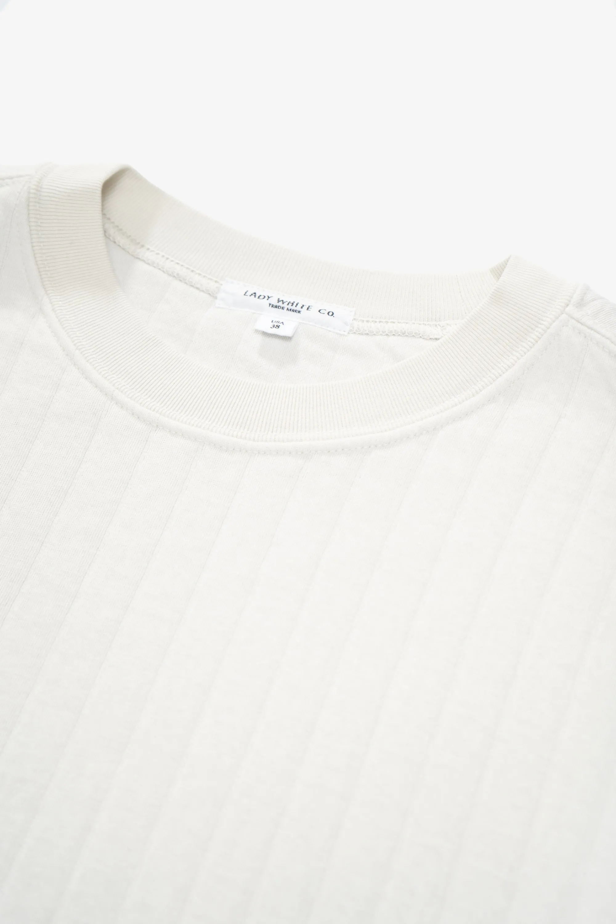 QUILTED CREWNECK - OFF WHITE sold by Lady White Co. product image thumbnail 4