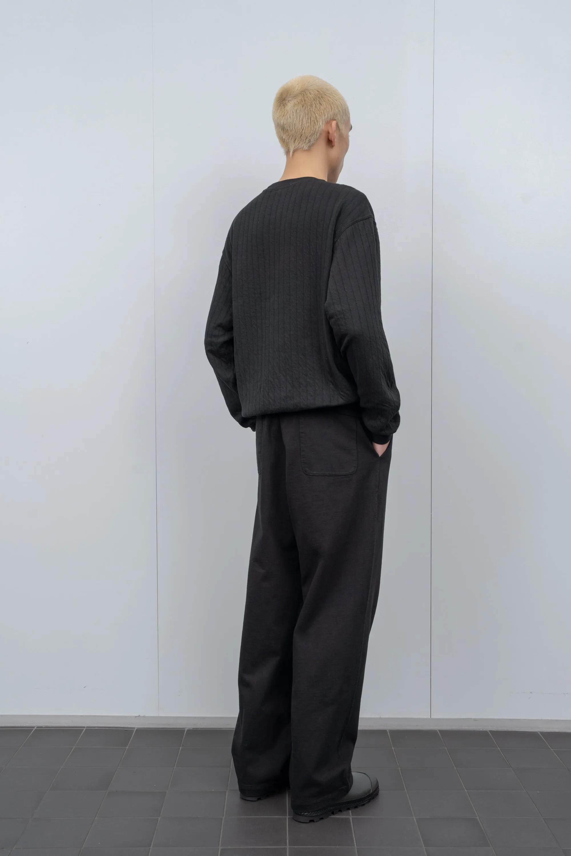 QUILTED CREWNECK - BLACK sold by Lady White Co. product image thumbnail 3