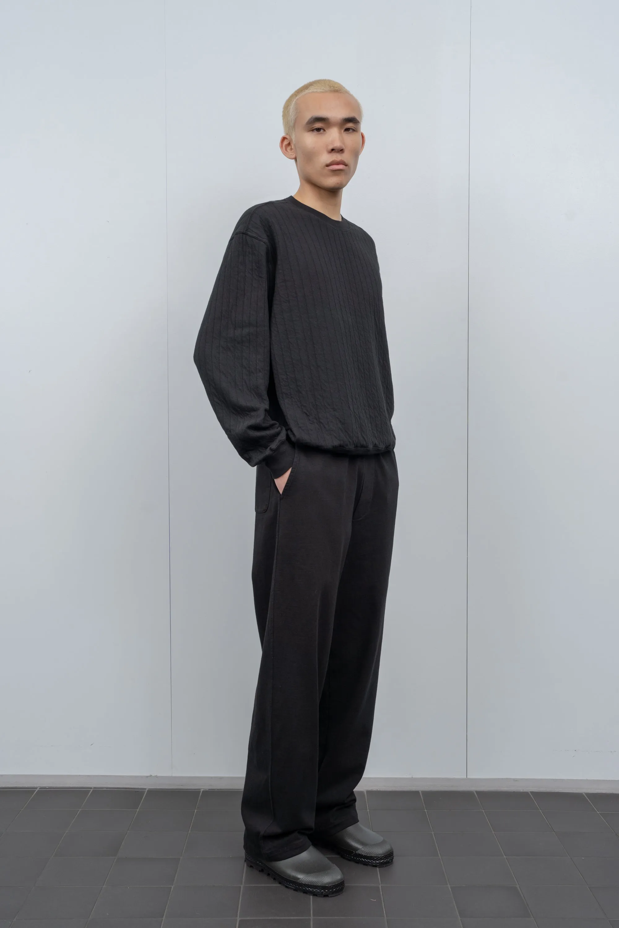 QUILTED CREWNECK - BLACK sold by Lady White Co. product image thumbnail 2