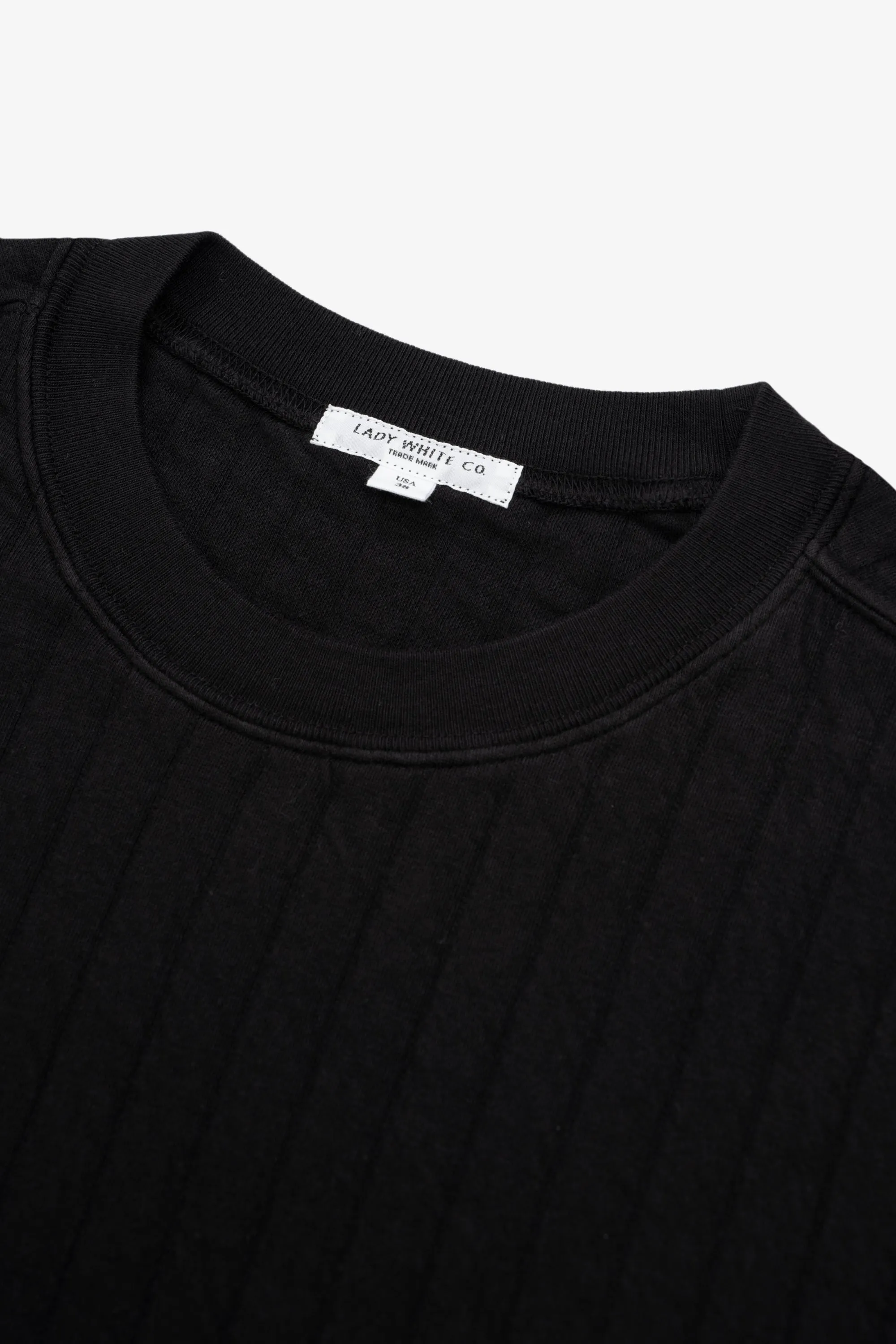 QUILTED CREWNECK - BLACK sold by Lady White Co. product image thumbnail 4
