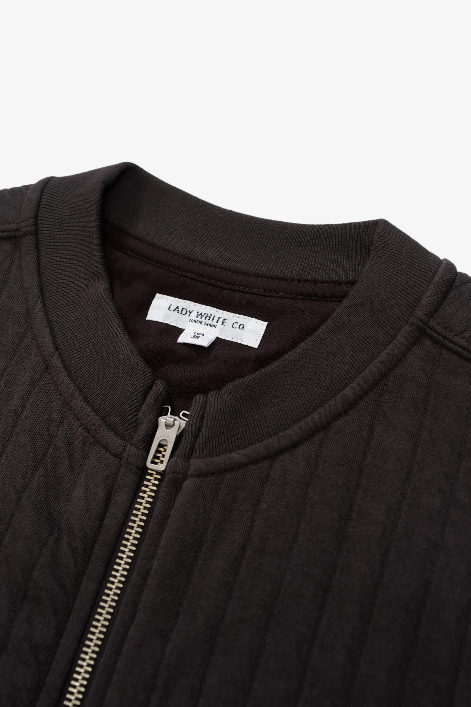 QUILTED ZIP UP - TIRE BLACK sold by Lady White Co. product image thumbnail 4