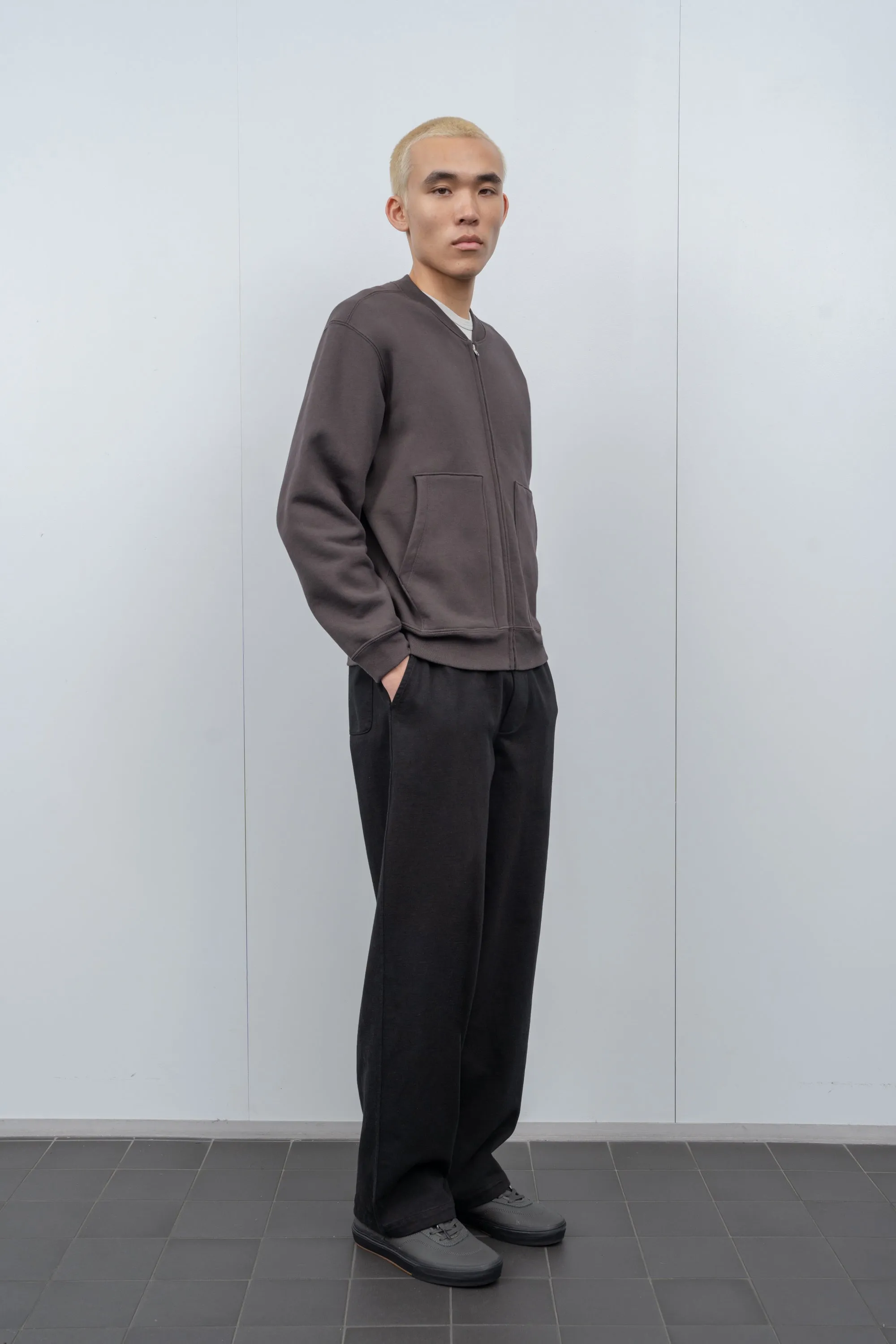 ZIP CREW NECK - TIRE BLACK sold by Lady White Co. product image thumbnail 3