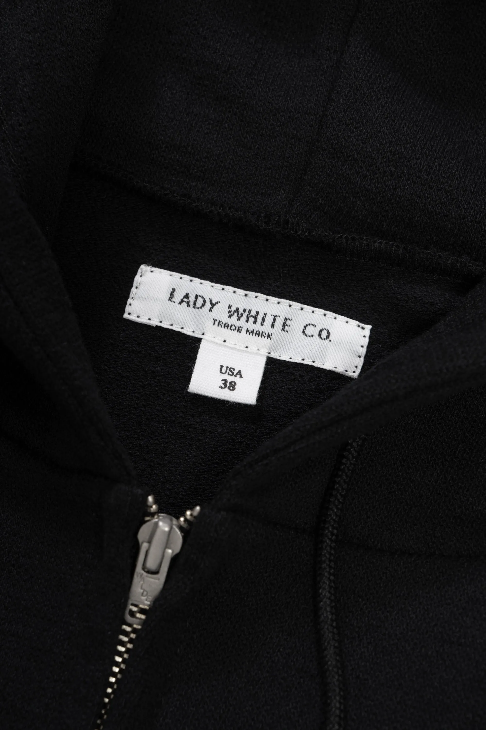 TEXTURED ZIP HOODIE - BLACK sold by Lady White Co. product image thumbnail 4