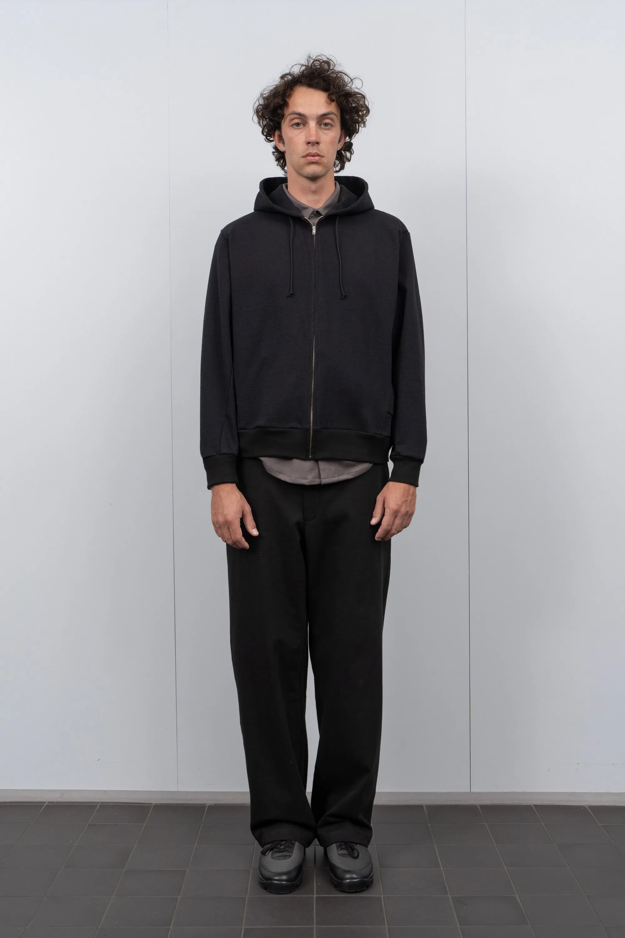 TEXTURED ZIP HOODIE - BLACK sold by Lady White Co. product image thumbnail 2