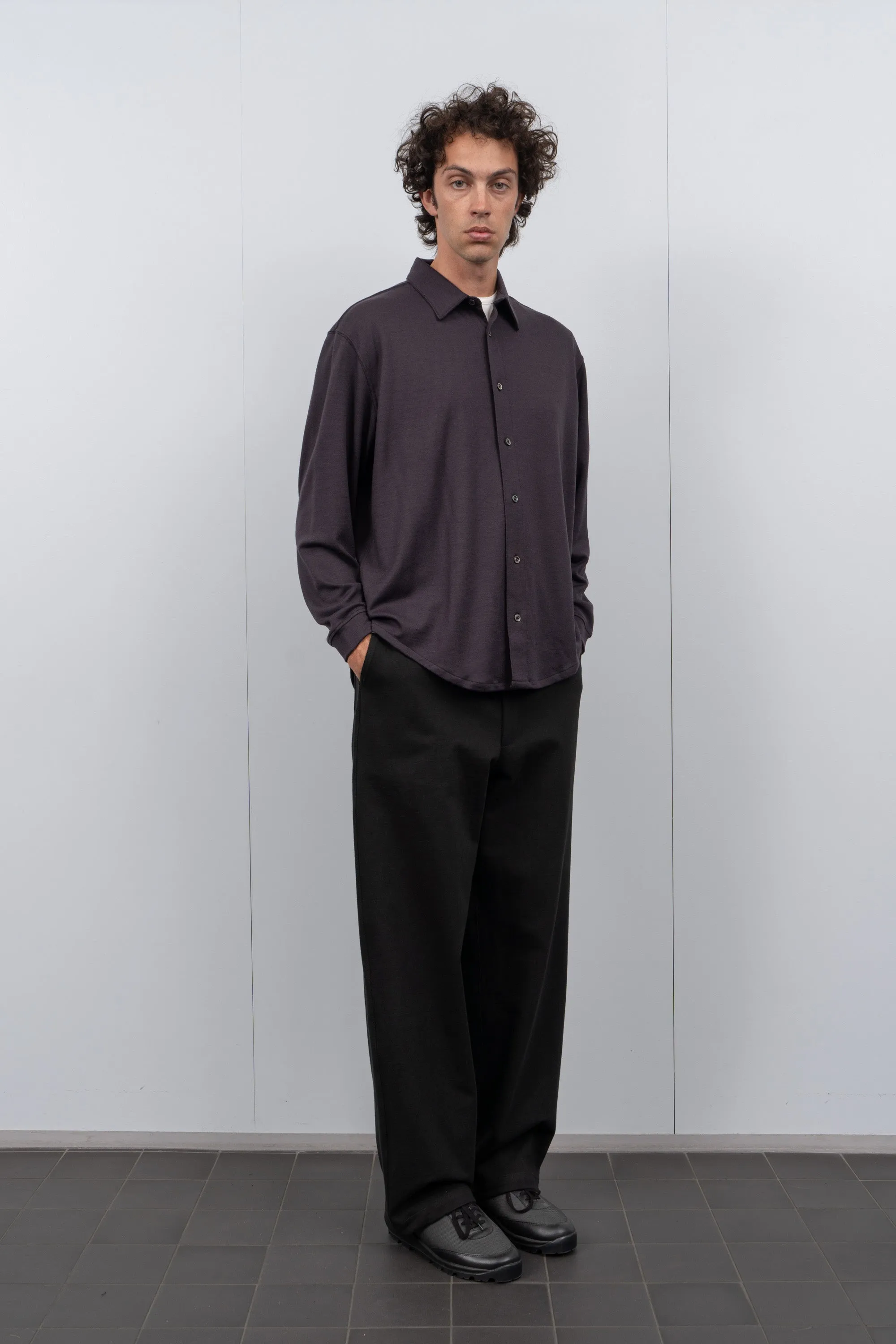 WOOL BUTTON UP - DARK PURPLE sold by Lady White Co. product image thumbnail 3