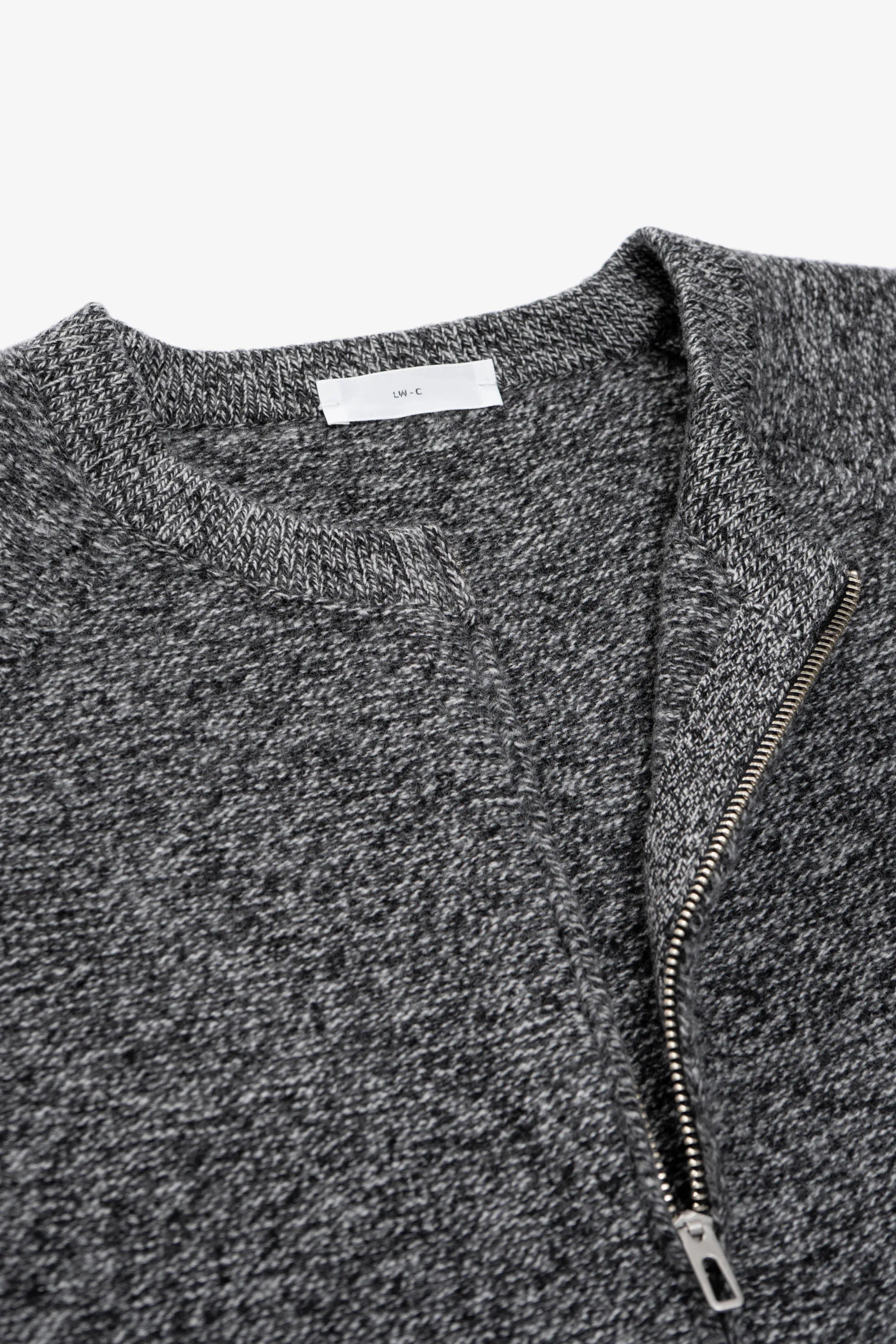 WOOL LINK ZIP CARDIGAN - BLACK TWIST sold by Lady White Co. product image thumbnail 4