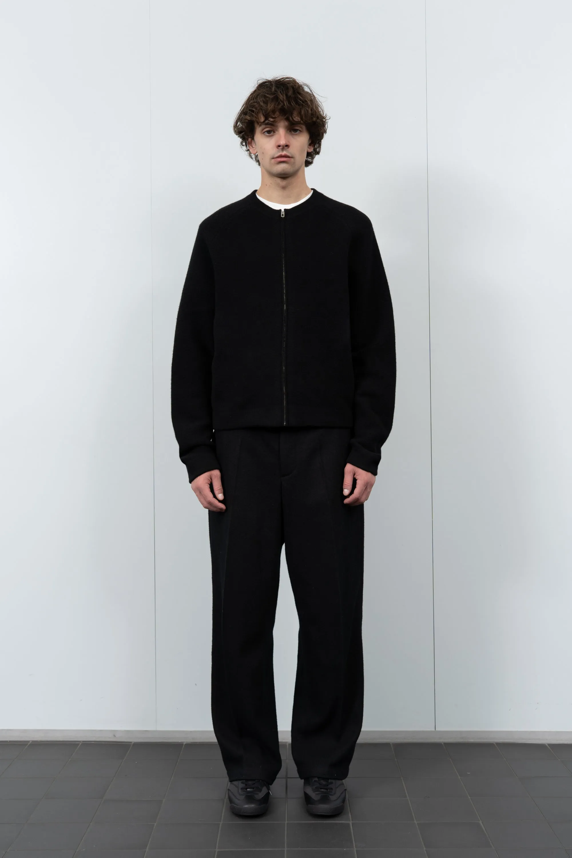 WOOL LINK ZIP CARDIGAN - BLACK sold by Lady White Co. product image thumbnail 2