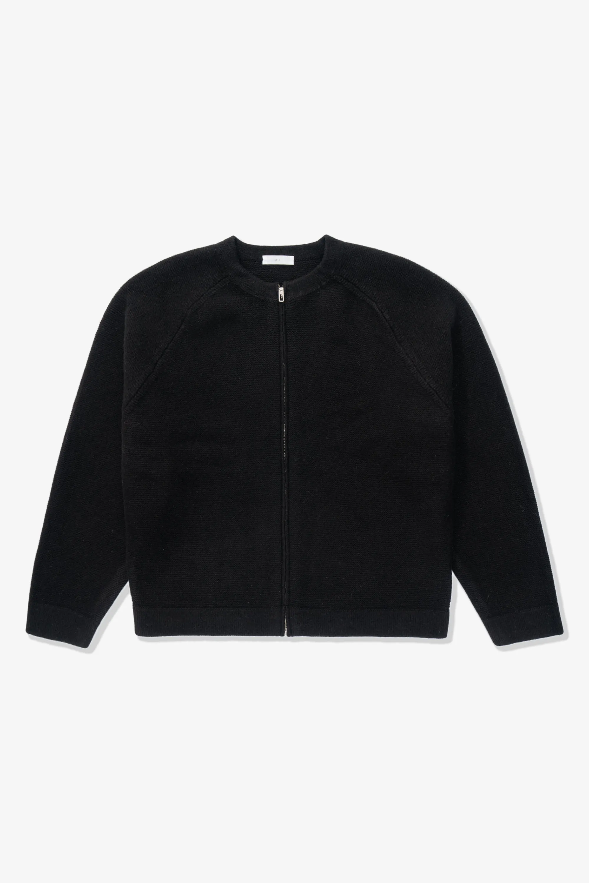 WOOL LINK ZIP CARDIGAN - BLACK sold by Lady White Co.