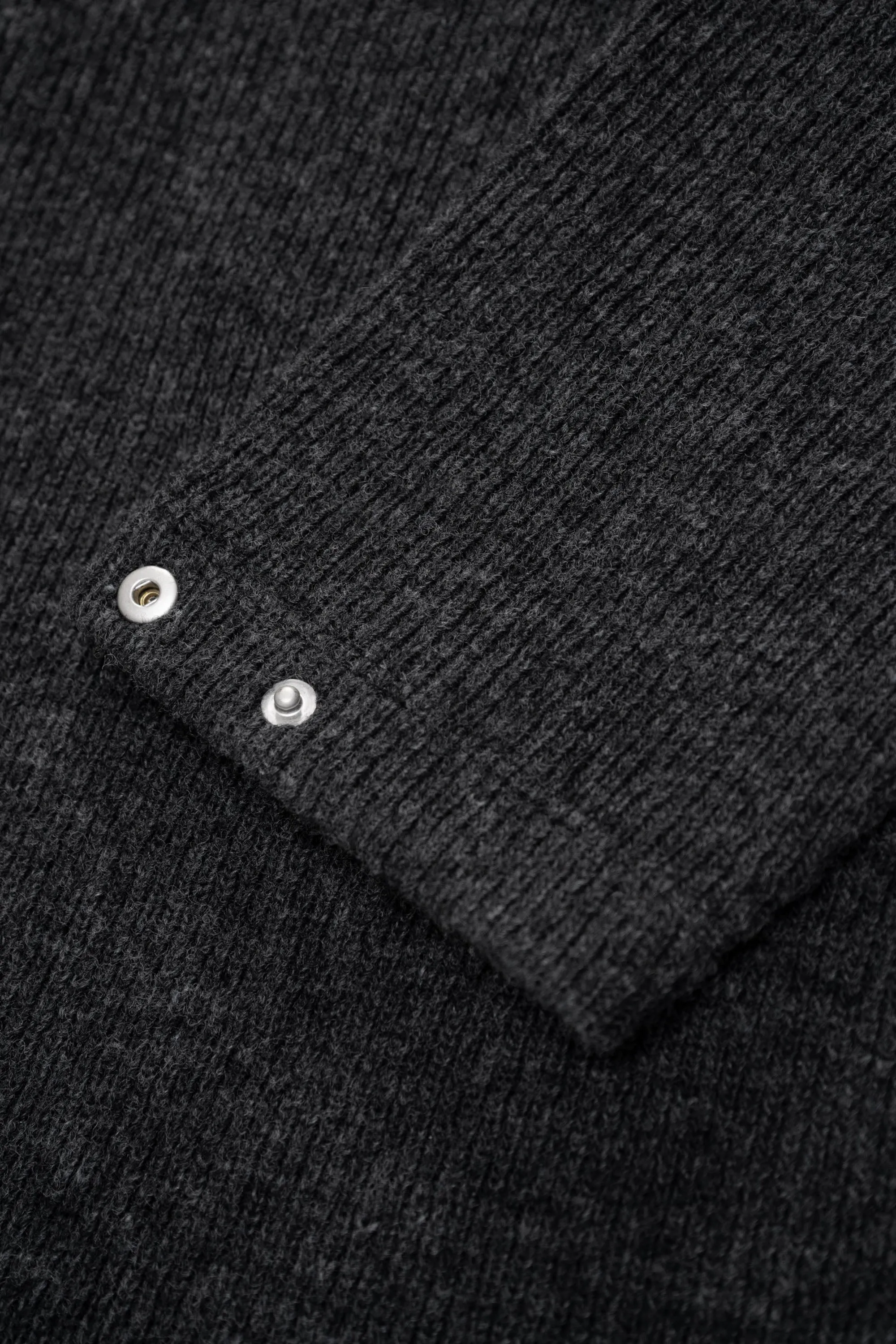 V NECK SNAP SWEATER - CHARCOAL sold by Lady White Co. product image thumbnail 5