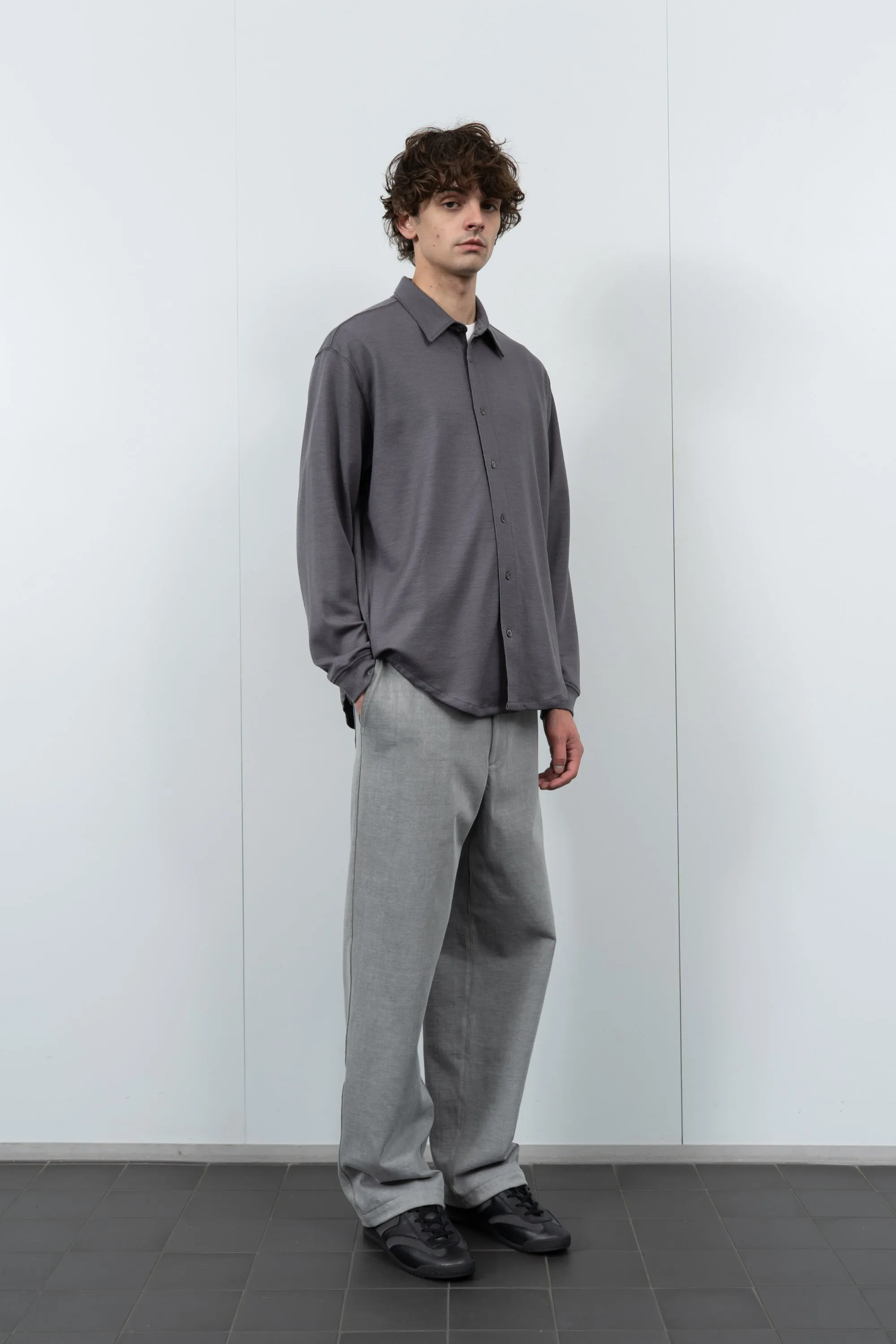 WOOL BUTTON UP - SLATE GREY sold by Lady White Co. product image thumbnail 2