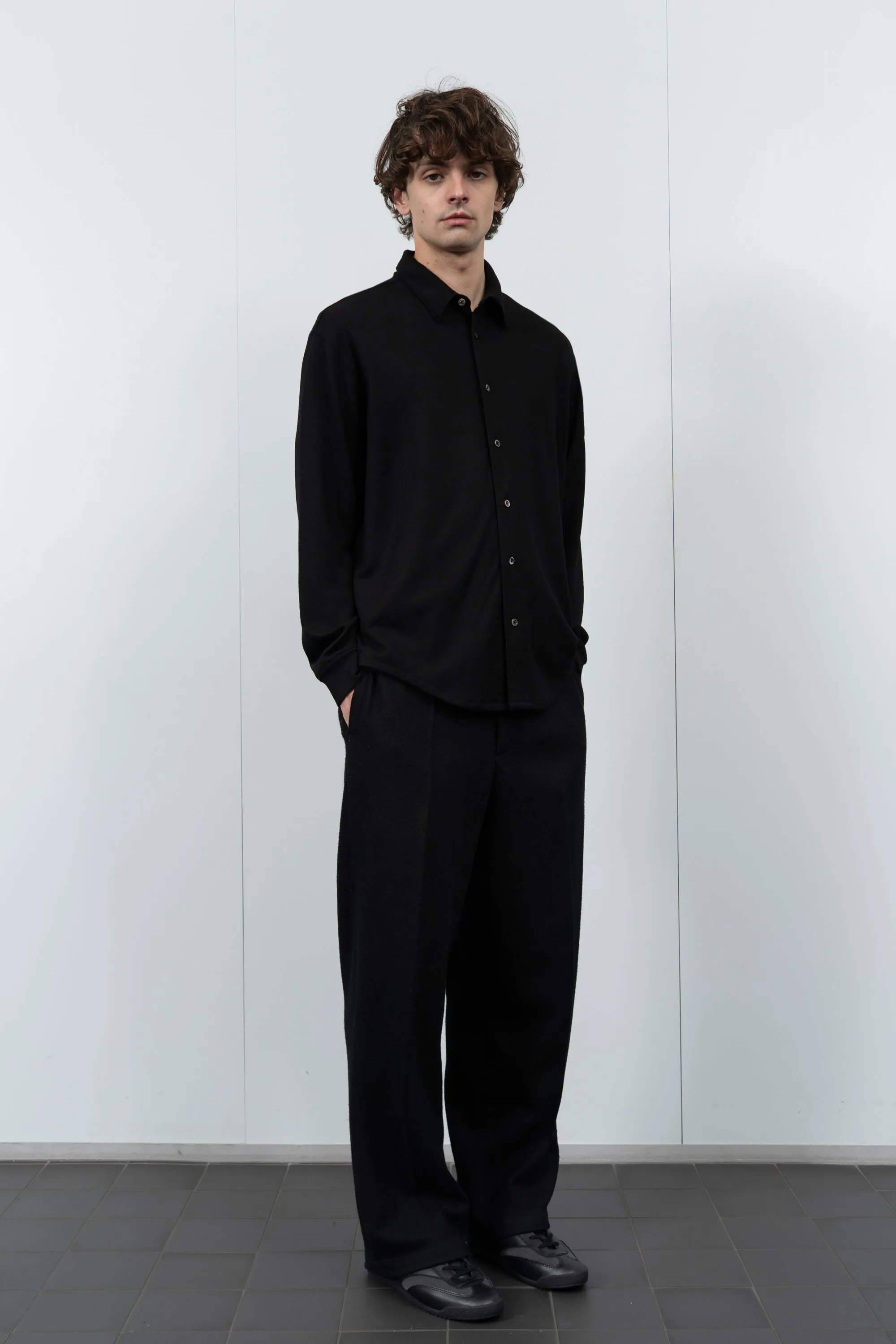 WOOL BUTTON UP - BLACK sold by Lady White Co. product image thumbnail 2