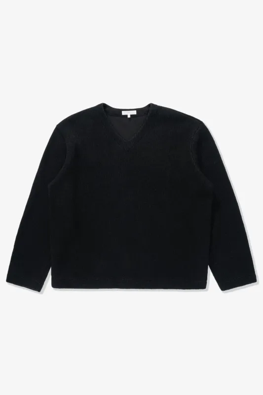 V NECK SNAP SWEATER - BLACK sold by Lady White Co.