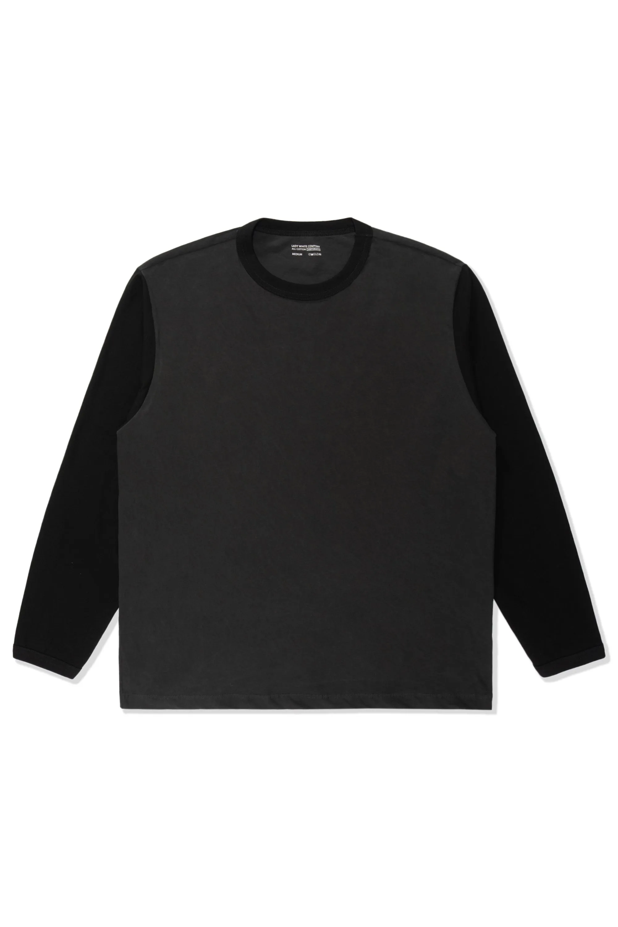 TWO TONE L/S - PIGMENT CHARCOAL/BLACK sold by Lady White Co.