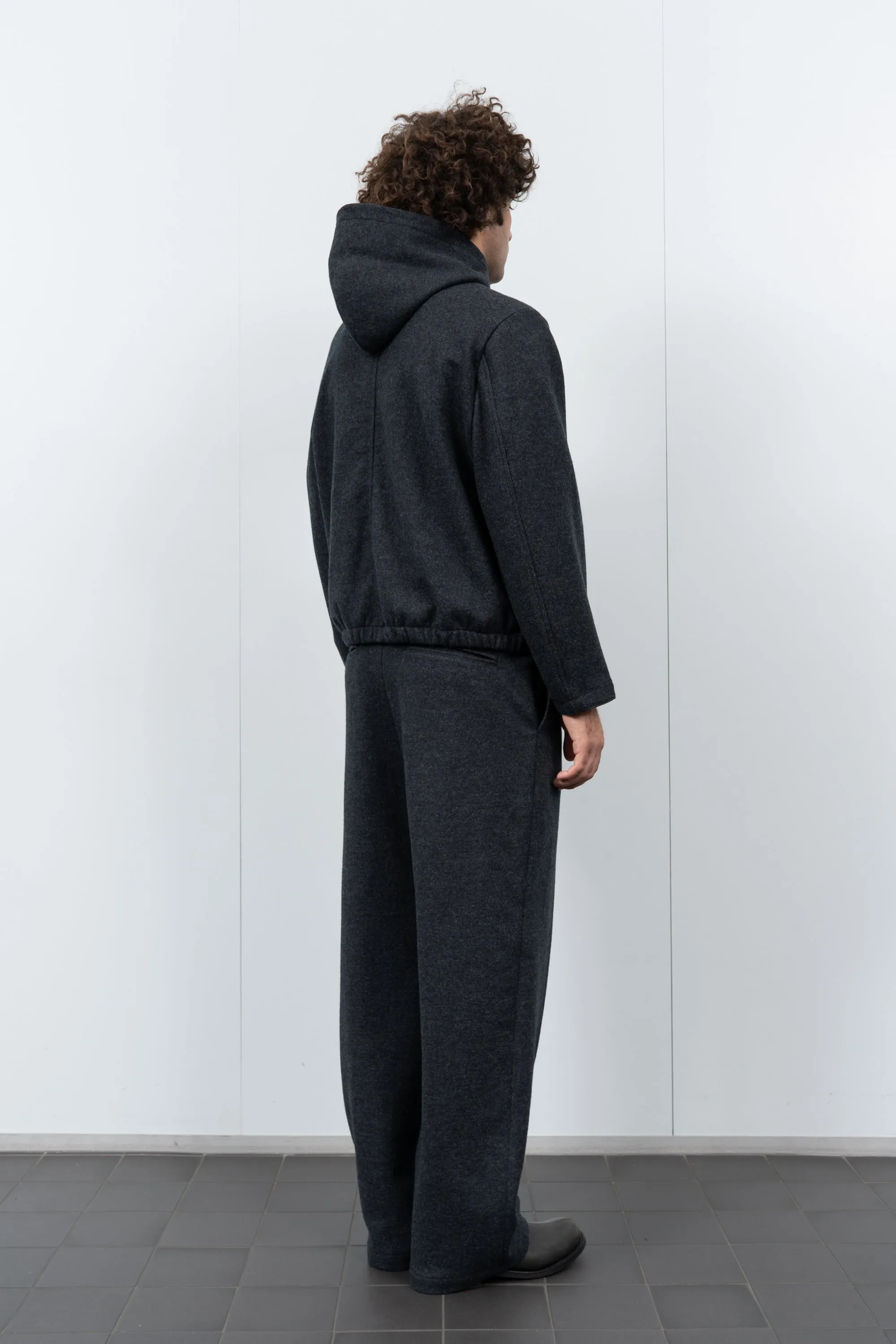 WOOL ZIP HOODIE - CHARCOAL sold by Lady White Co. product image thumbnail 4