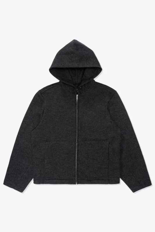 WOOL ZIP HOODIE - CHARCOAL sold by Lady White Co.