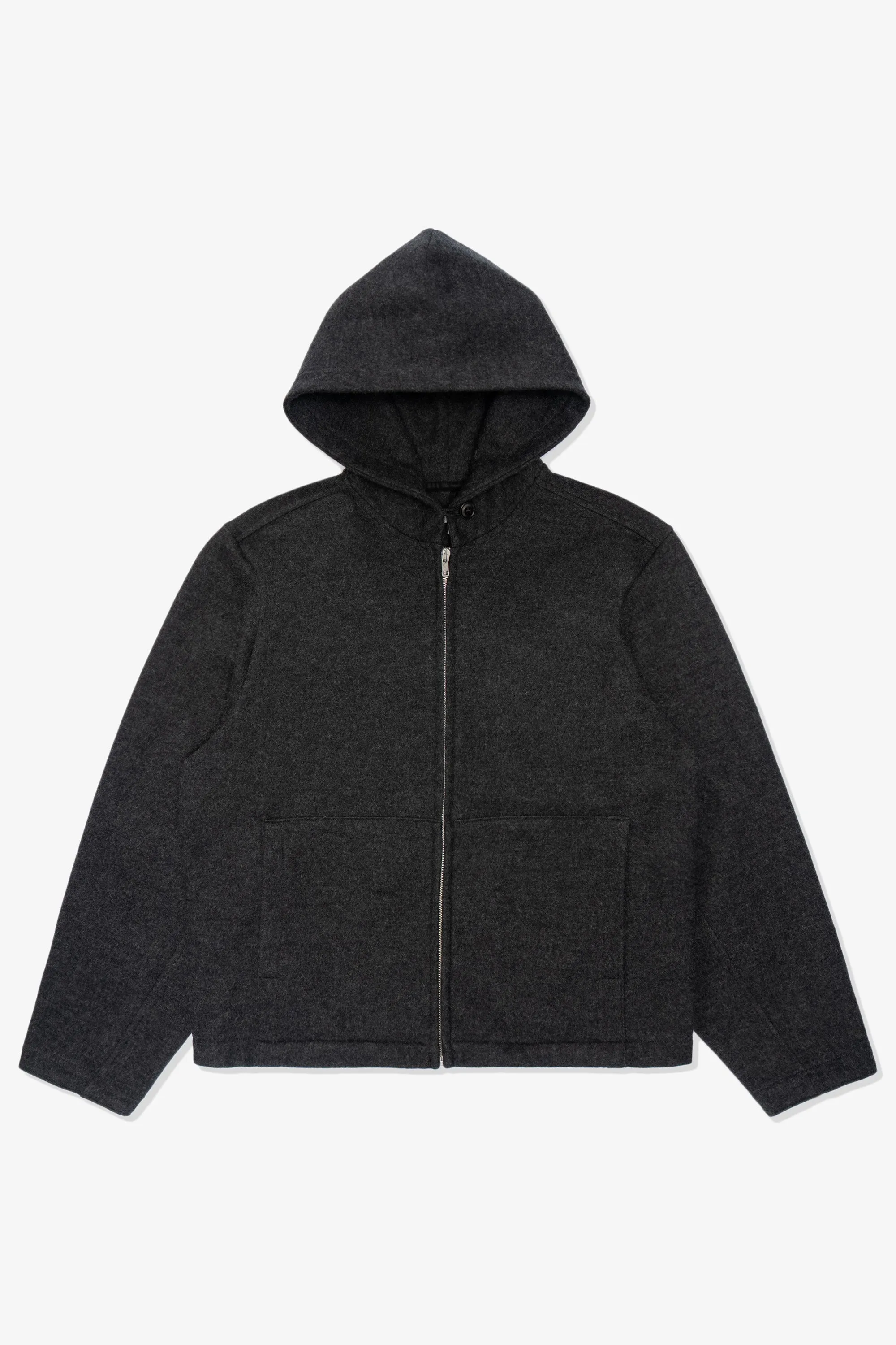 WOOL ZIP HOODIE - CHARCOAL sold by Lady White Co.