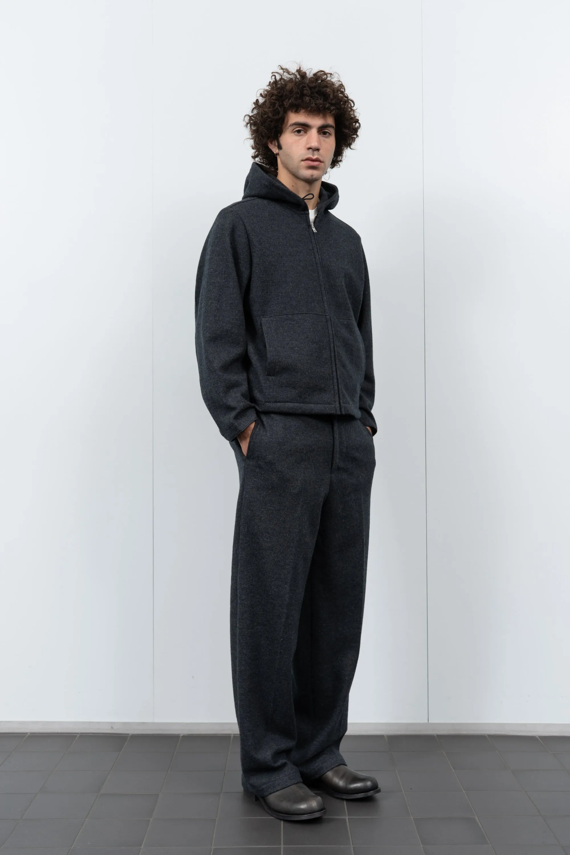 WOOL ZIP HOODIE - CHARCOAL sold by Lady White Co. product image thumbnail 2