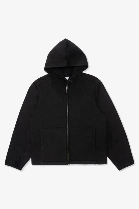 WOOL ZIP HOODIE - BLACK sold by Lady White Co.