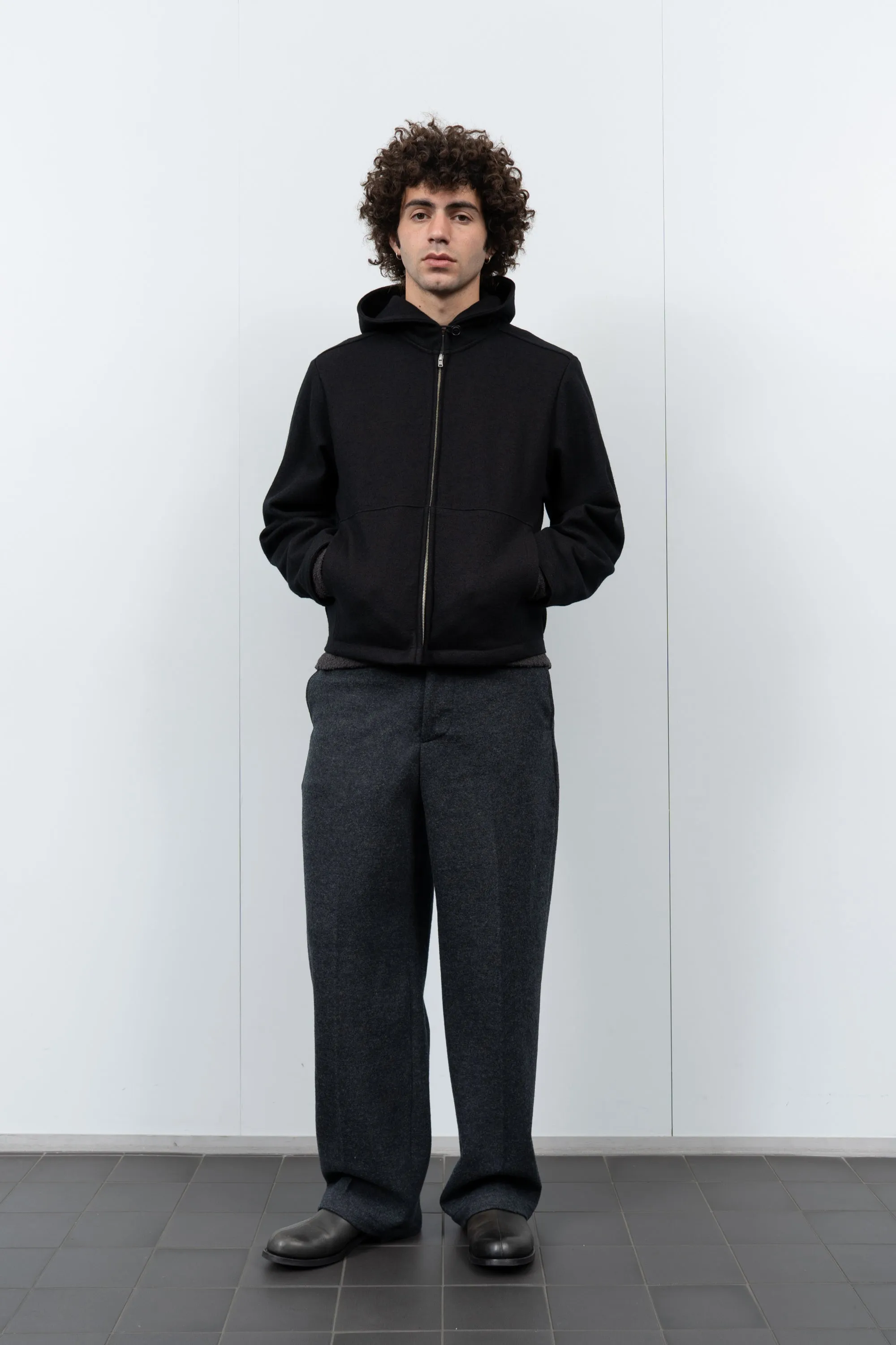 WOOL ZIP HOODIE - BLACK sold by Lady White Co. product image thumbnail 2