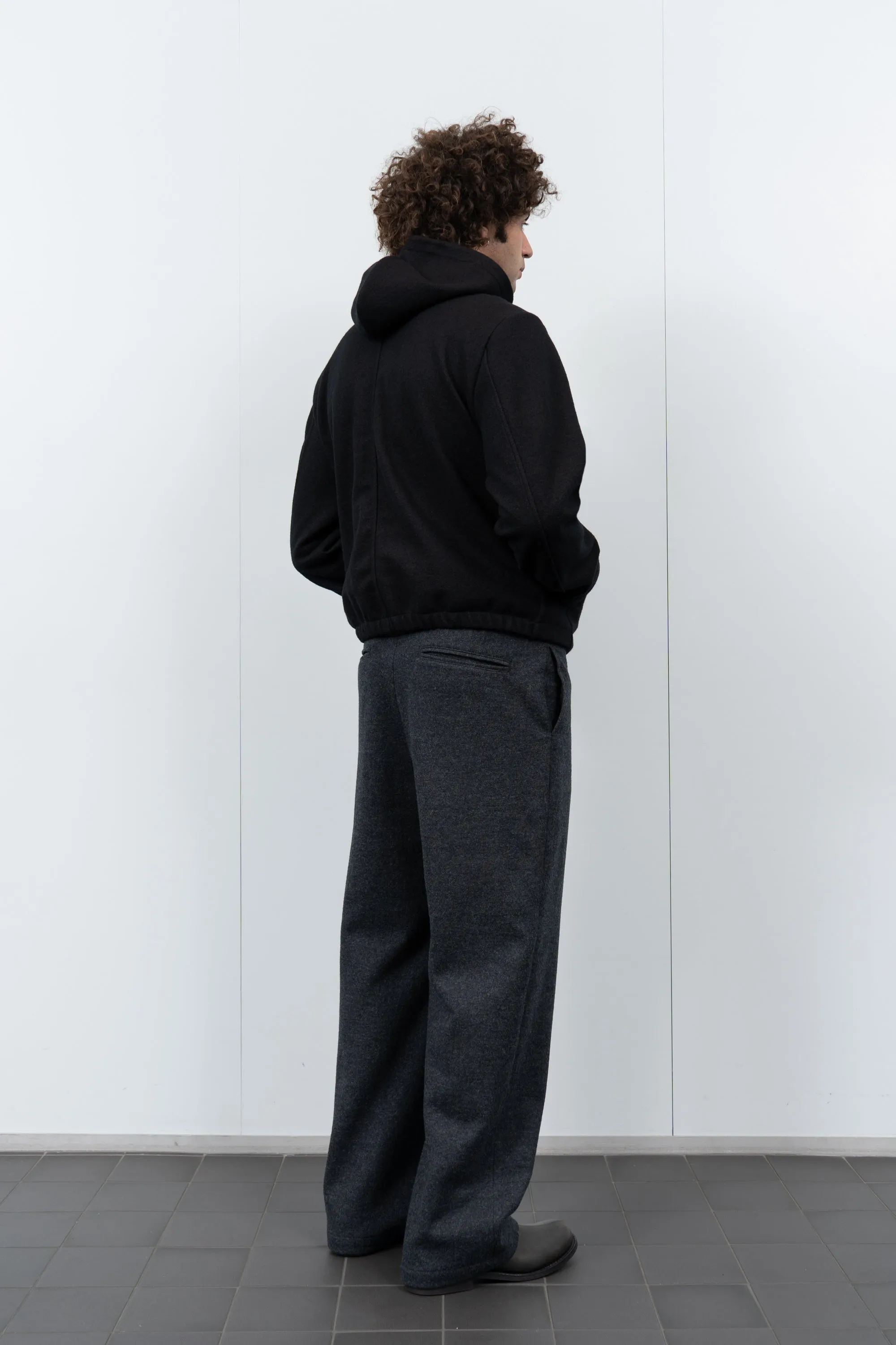 WOOL ZIP HOODIE - BLACK sold by Lady White Co. product image thumbnail 3